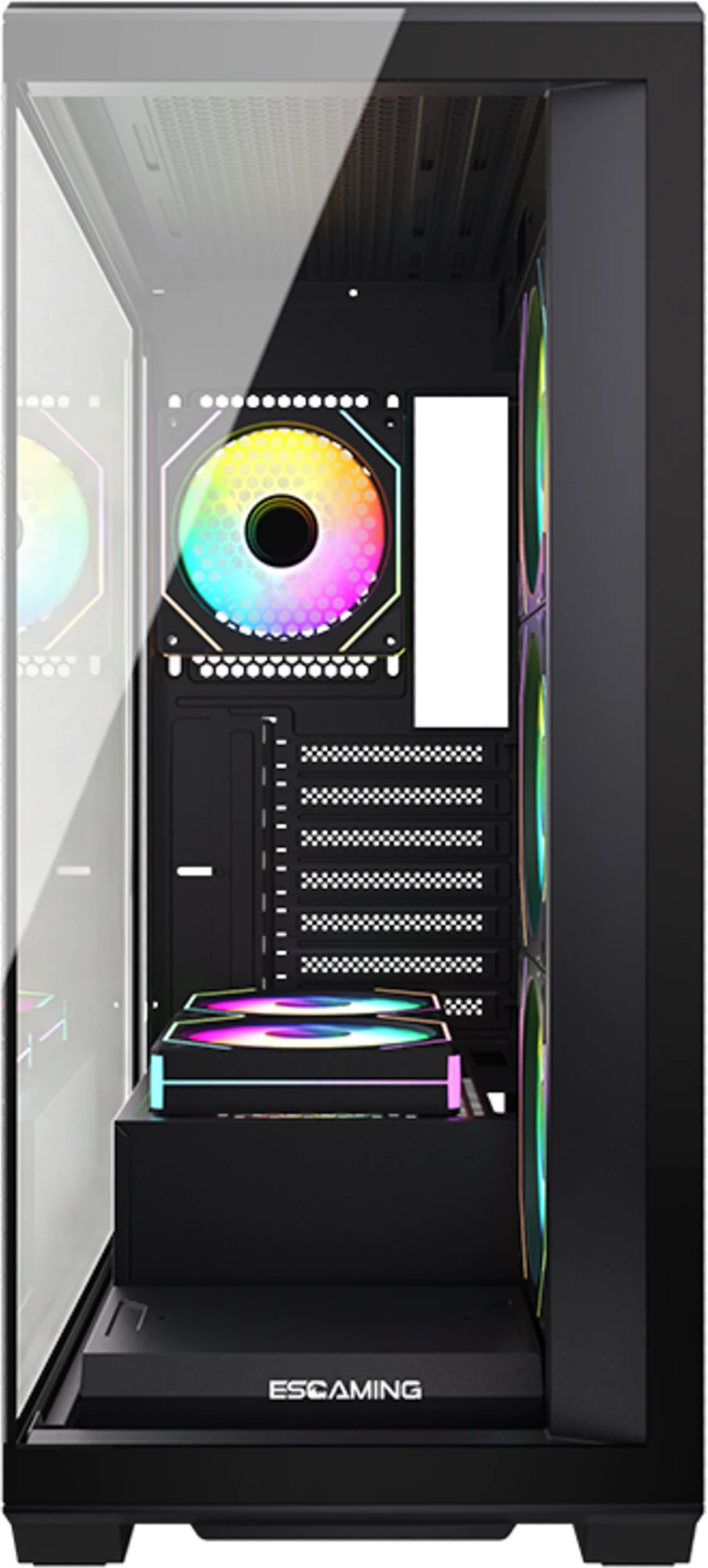 Imagen 3 de GABINETE GAMER ESGAMING GILGAMESH 270deg | Micro ATX / ITX | 6 ARGB | Controlado