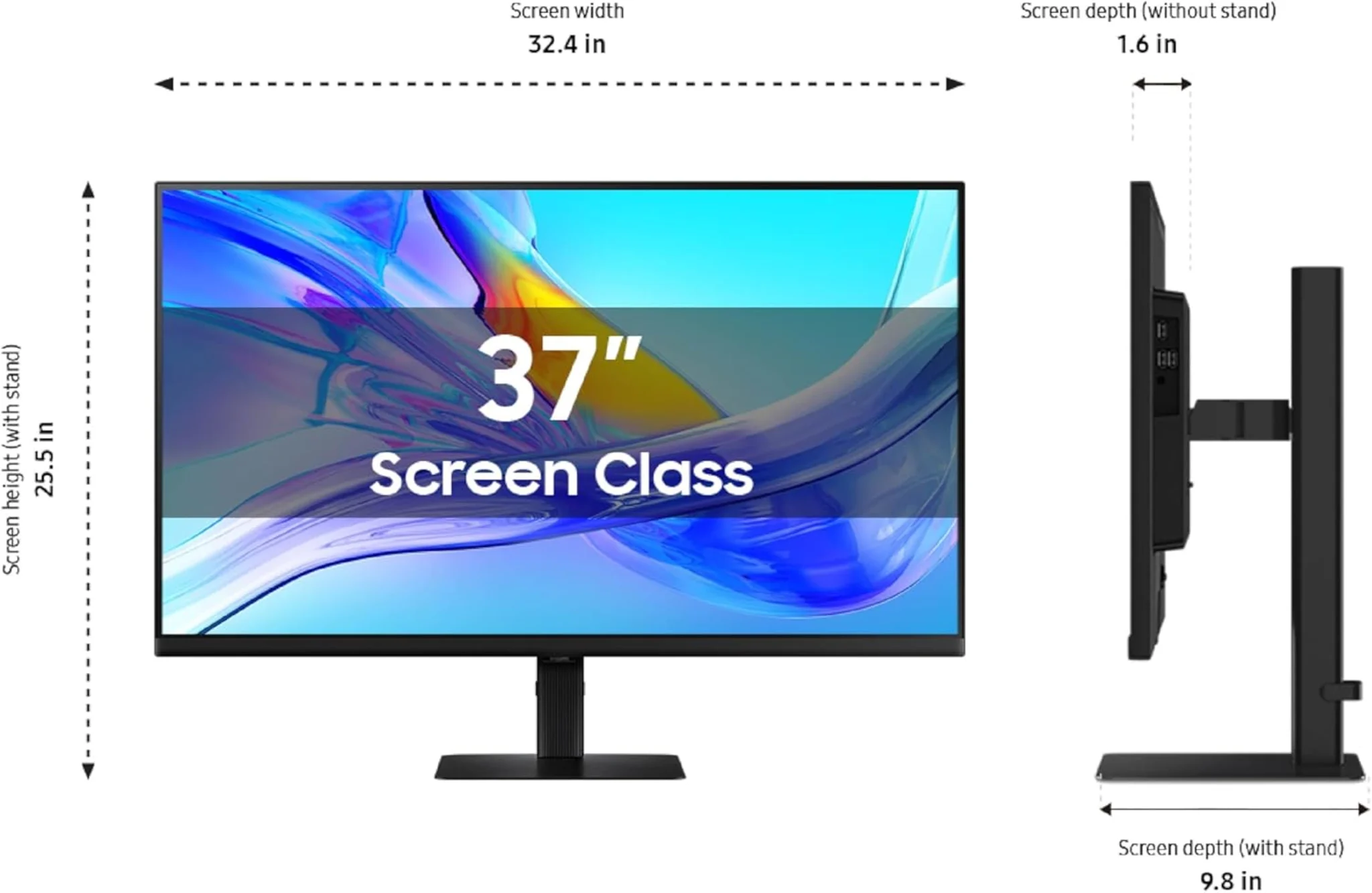 Imagen 5 de Monitor Samsung ViewFinity S8 37" 4K UHD USB-C DP HDMI RJ45 Altura Ajustable