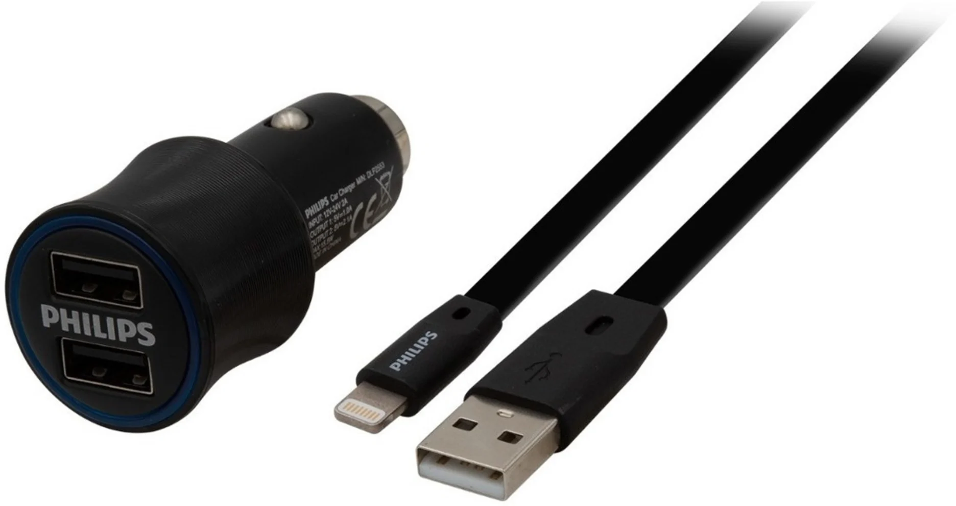 Imagen 1 de DLP2553U CARG PHILIPS DOBLE P/AUTO 3.1A 15.5W/CBL LIGHTNING