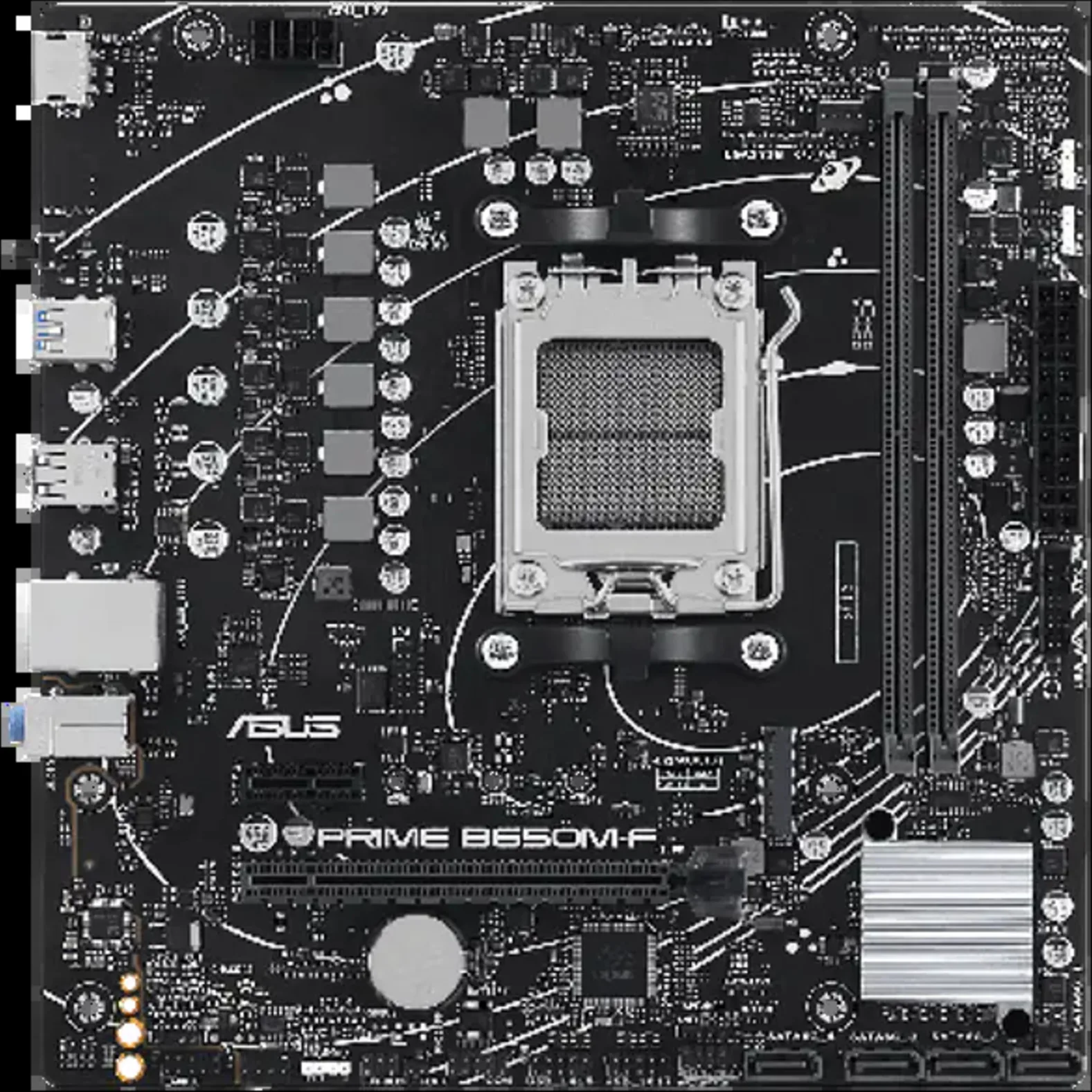 Imagen 2 de Tarjeta Madre Asus PRIME B650M-F Socket AM5 2*DIMM DDR5 HDMI LAN1GB mATX