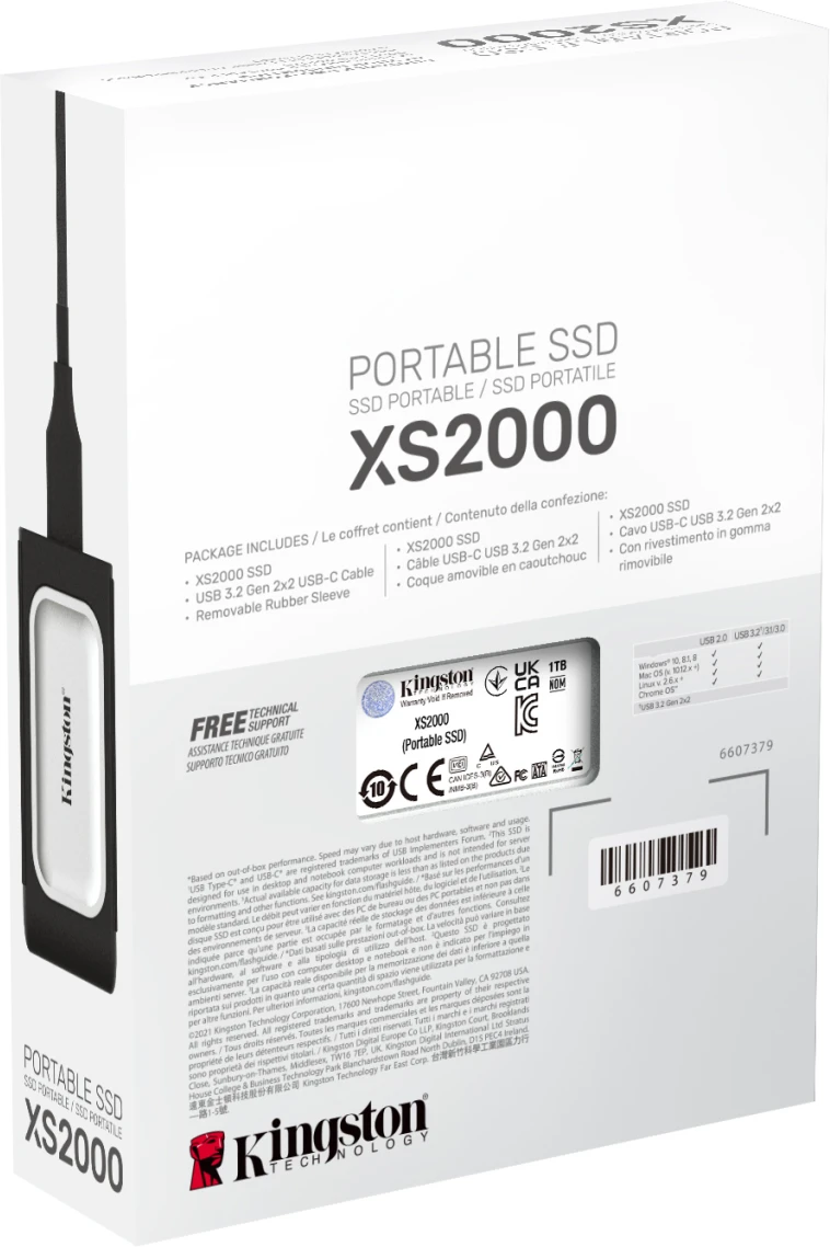 Imagen 6 de Unidad SSD Externo Kingston XS2000 1TB USB-C Lec2000MBs Esc2000MBs Negro/Plata