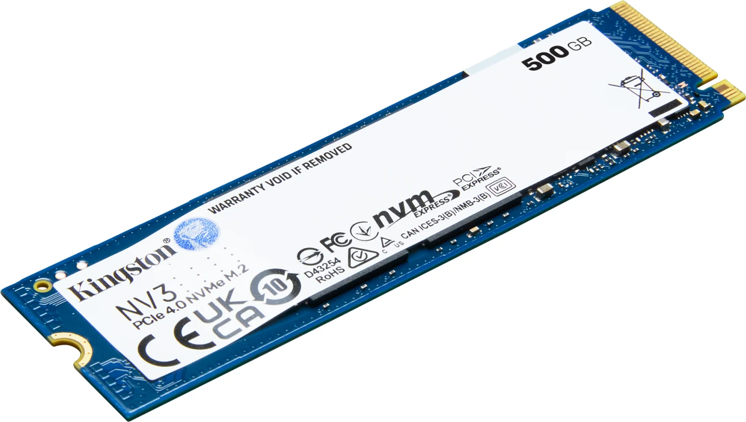 Imagen 0 de Unidad SSD Kingston NV3 500GB M.2 22*80 PCIe4x4 NVMe Lec5000MB/s Esc3000MB/s