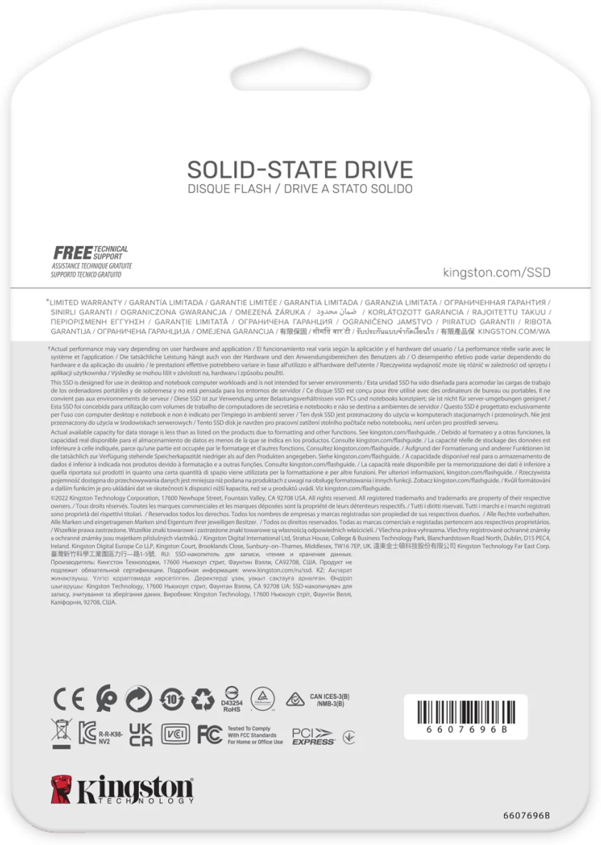 Imagen 4 de Unidad SSD Kingston NV2 500GB M.2 22*80 PCIe 4x4 MNVe Lec 3500MB/s Esc 2100MB/s