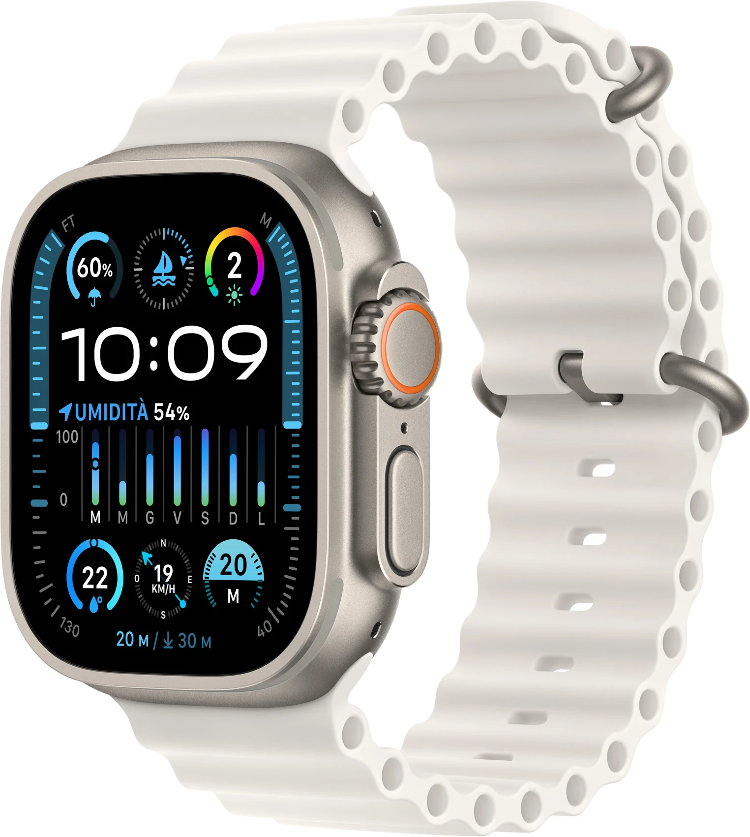 Imagen 0 de Smartwatch Apple Watch Ultra 2, 49mm OLED GPS Case titanio Correa Ocean White