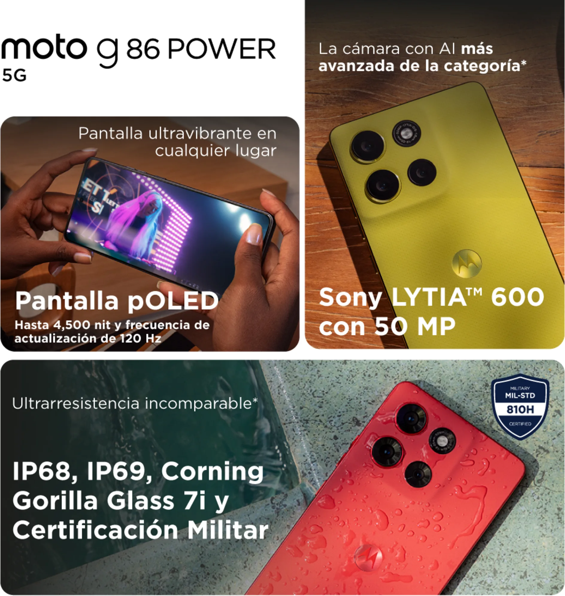 Imagen 5 de Celular Motorola Moto G86 256GB RAM 8GB 50MP 6.67' Lila