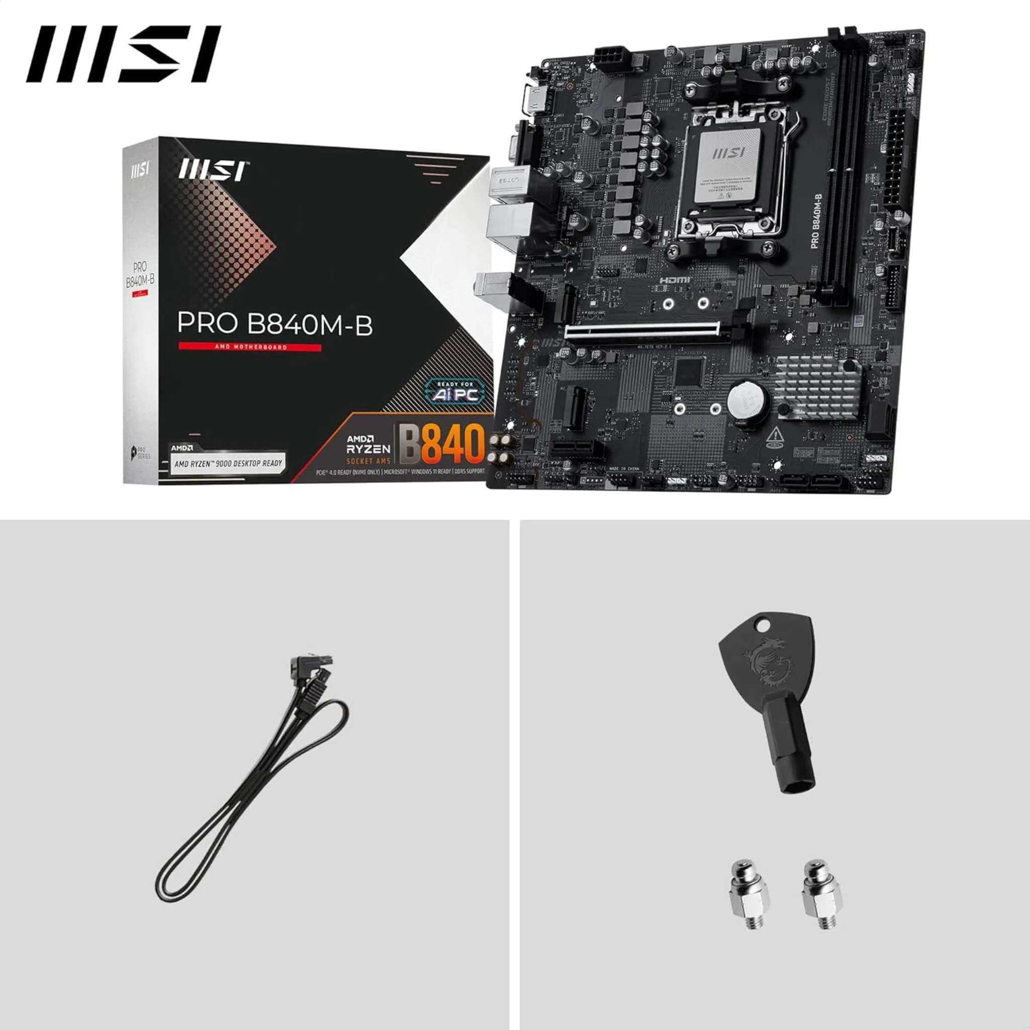Imagen 6 de Tarjeta Madre MSI PRO B840M-B Socket AM5 2*DDR5 HDMI PCIe 2*M2 2.5G LAN mATX