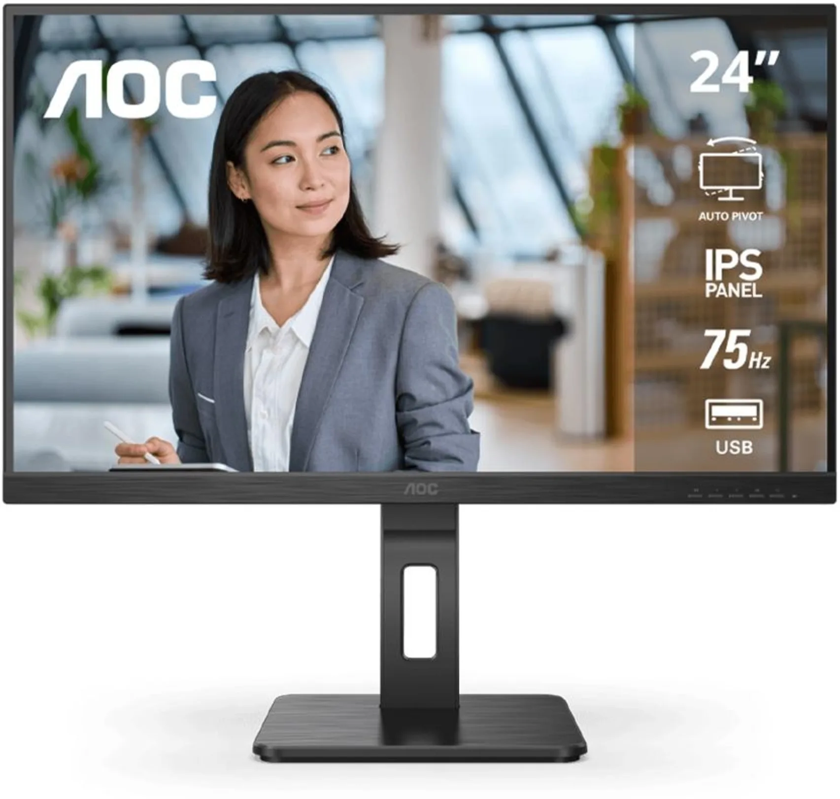 Imagen 0 de Monitor AOC 24P2U 24" FHD 1920*1080 IPS DP HDMI VGA 75Hz