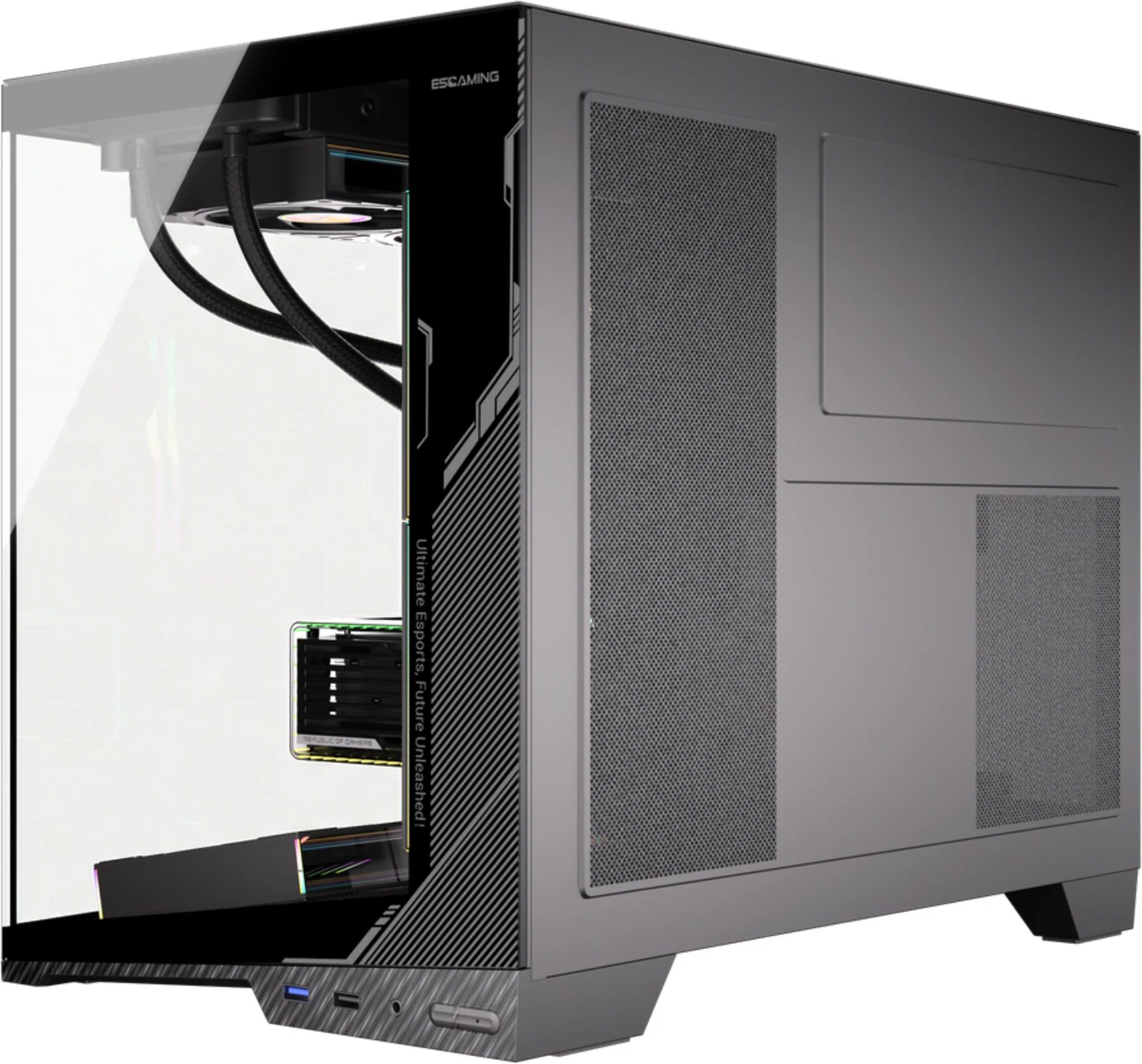 Imagen 4 de Gabinete Gamer ZERO Vidrio Templado | Micro ATX / ITX | Soporte 6 Ventiladores + Controladora | USB 3.0 x2 + Audio | Flujo de Aire 10