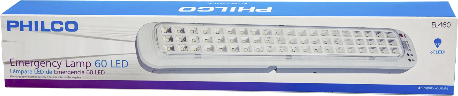 Imagen 1 de LAMPARA DE EMERGENCIA PHILCO 60 LED ILUMINACION ALTA Y BAJA