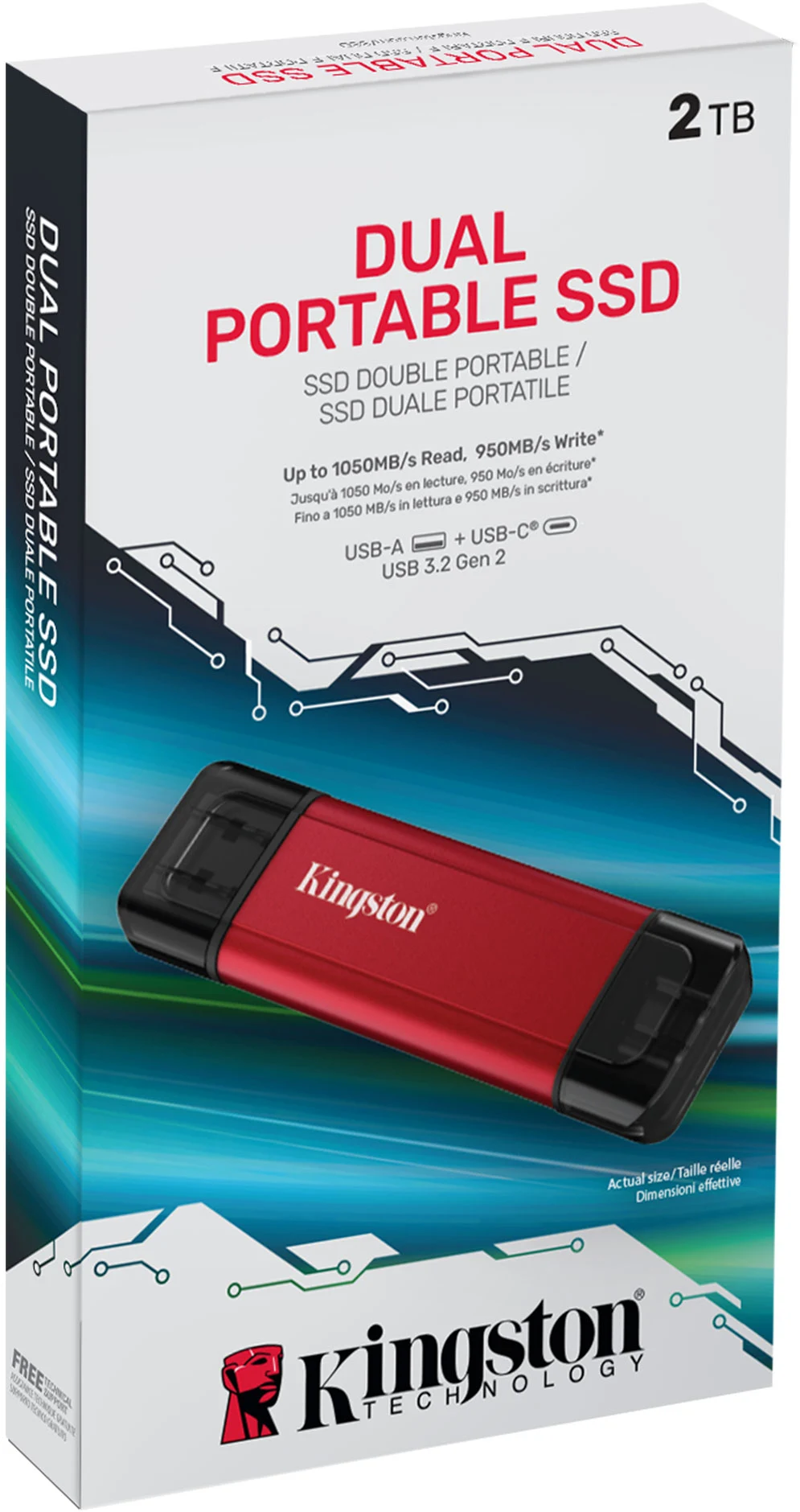 tecnomas.cl | [SPSD/2TB] Unidad SSD Externo Kingston 2TB Dual USB-C/A