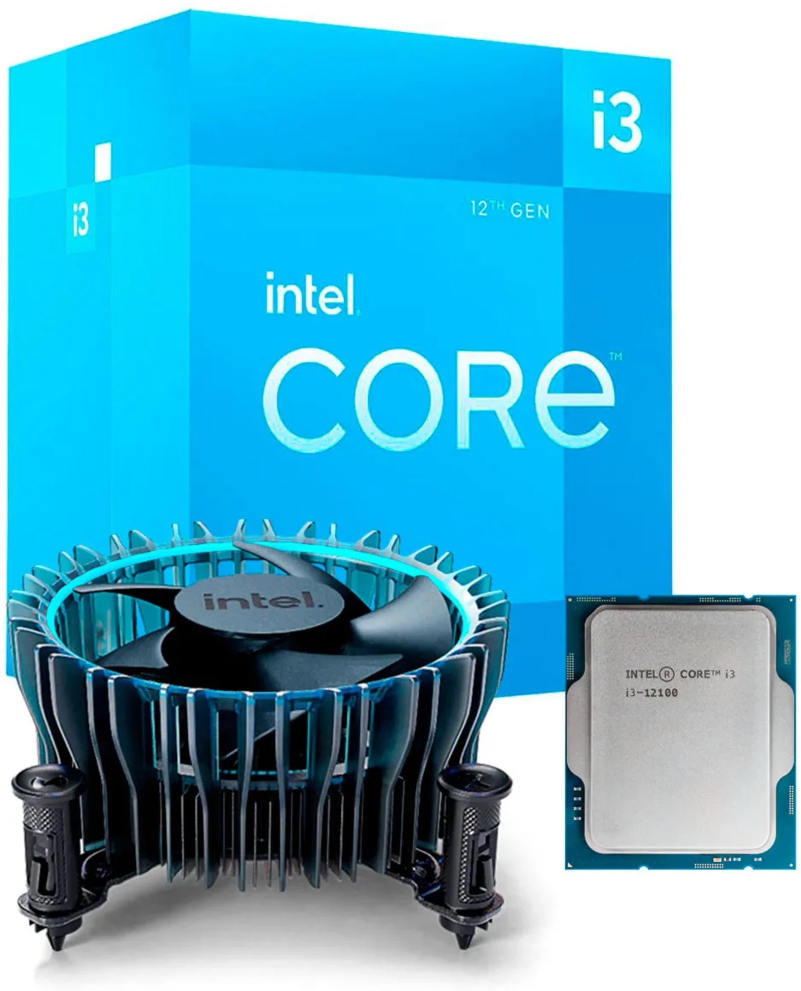 Imagen 1 de CPU Intel® Core I3-12100 3.30-4.40GHz Turbo 12MB 4 Núcleos LGA1700 c/Gráf (Sin caja original, con disipador sin pasta térmica)