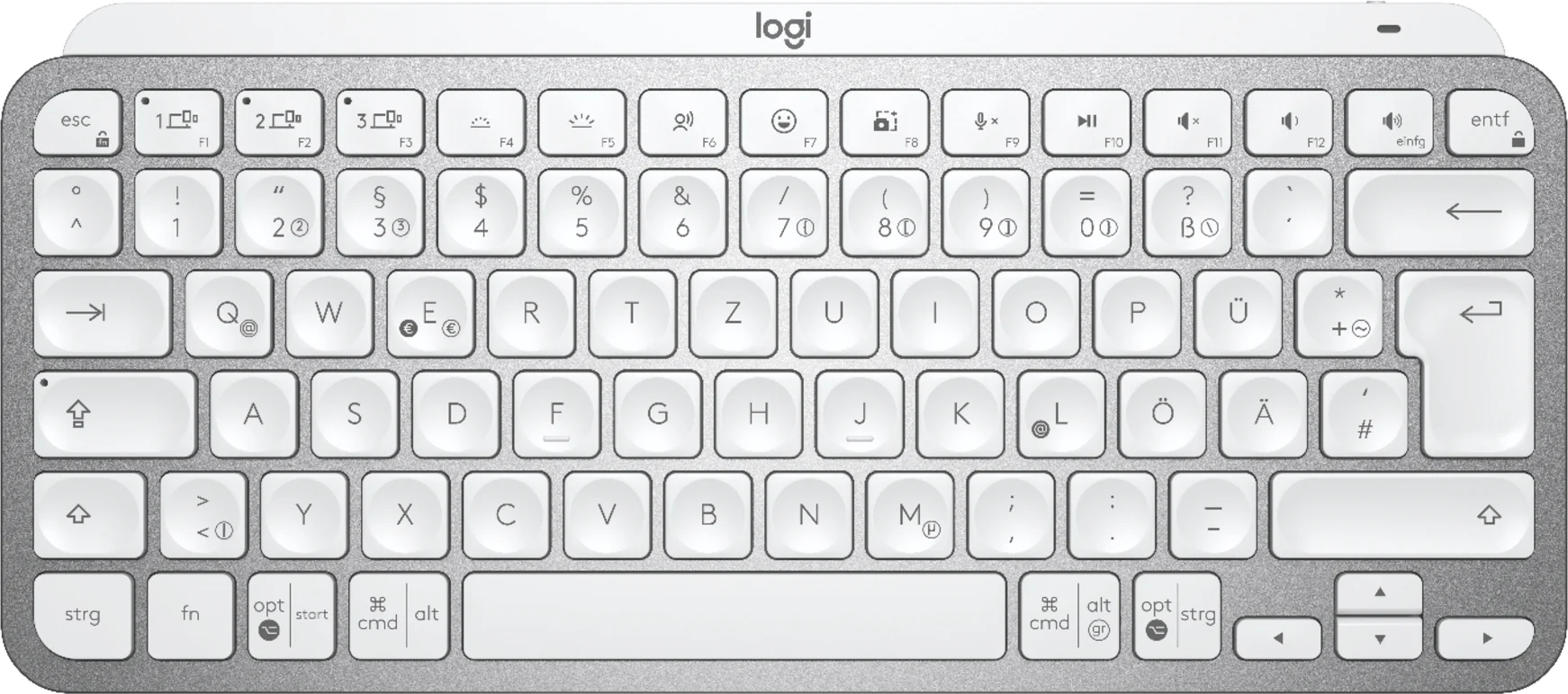 Imagen 0 de Teclado Español iluminado Bluetooth Logitech MX Keys Mini Blanco
