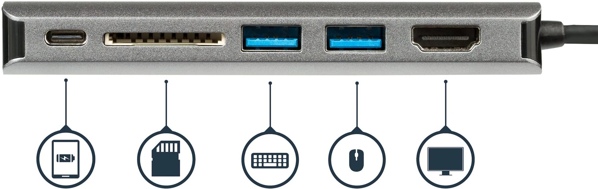 Imagen 2 de Docking Station StarTech Host USB-C, HDMI 4K LAN 2*USB 3.0 Thunderbolt Lector SD