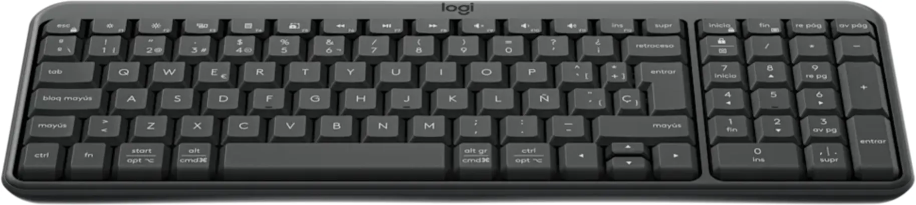 Imagen 2 de Teclado Inalámbrico Logitech K250, Epañol Qwerty Bluetooth Color Graphite