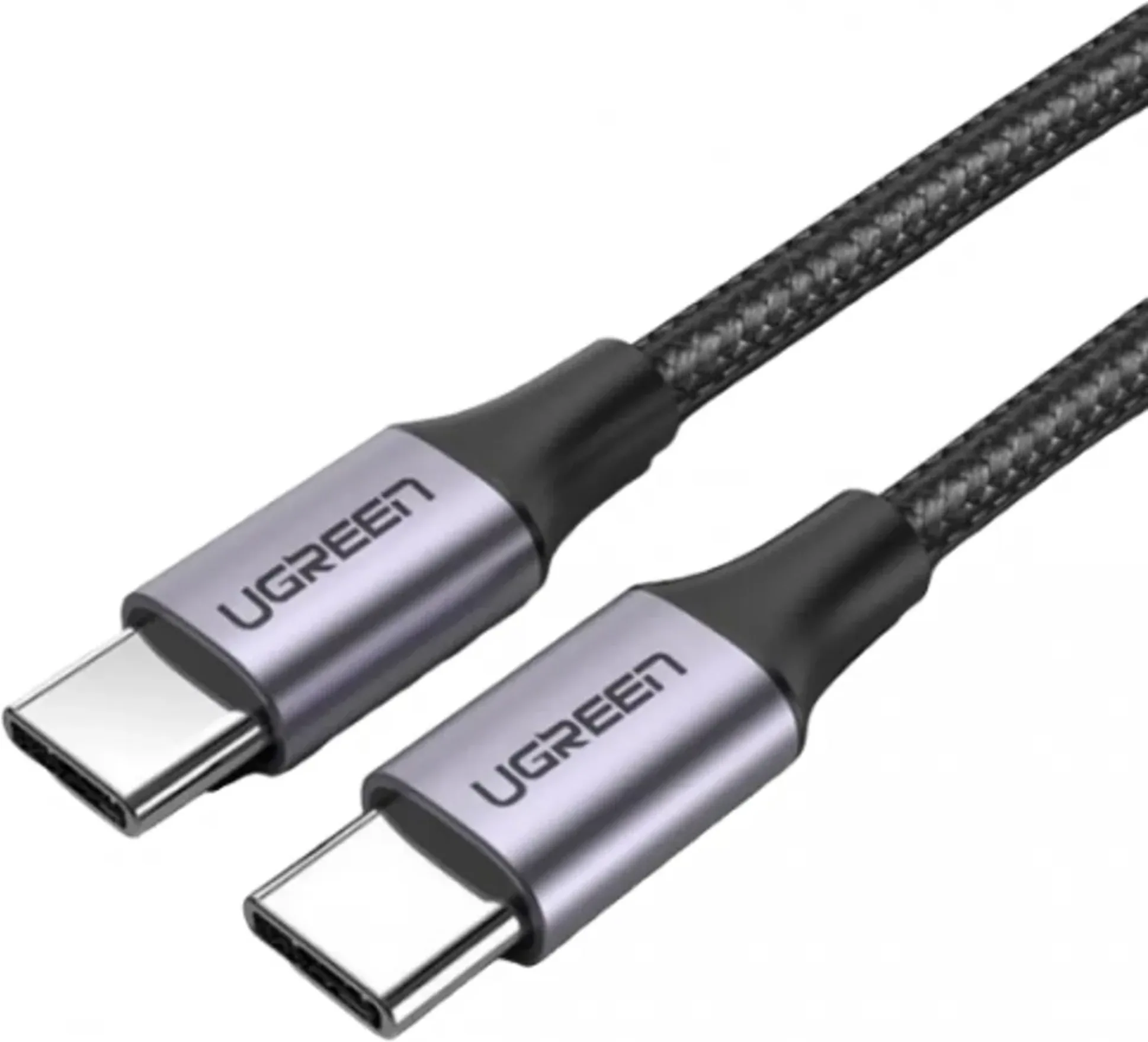 Imagen 0 de Cable USB-C 2.0 UGREEN 2Mts 3A Aluminio Niquelado Gris con Negro