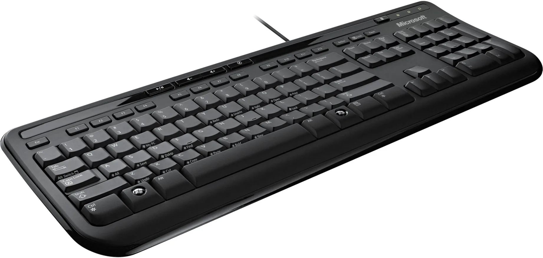 Imagen 2 de Teclado Alámbrico Microsoft 600 Conexión USB Color Negro Compatible XBOX