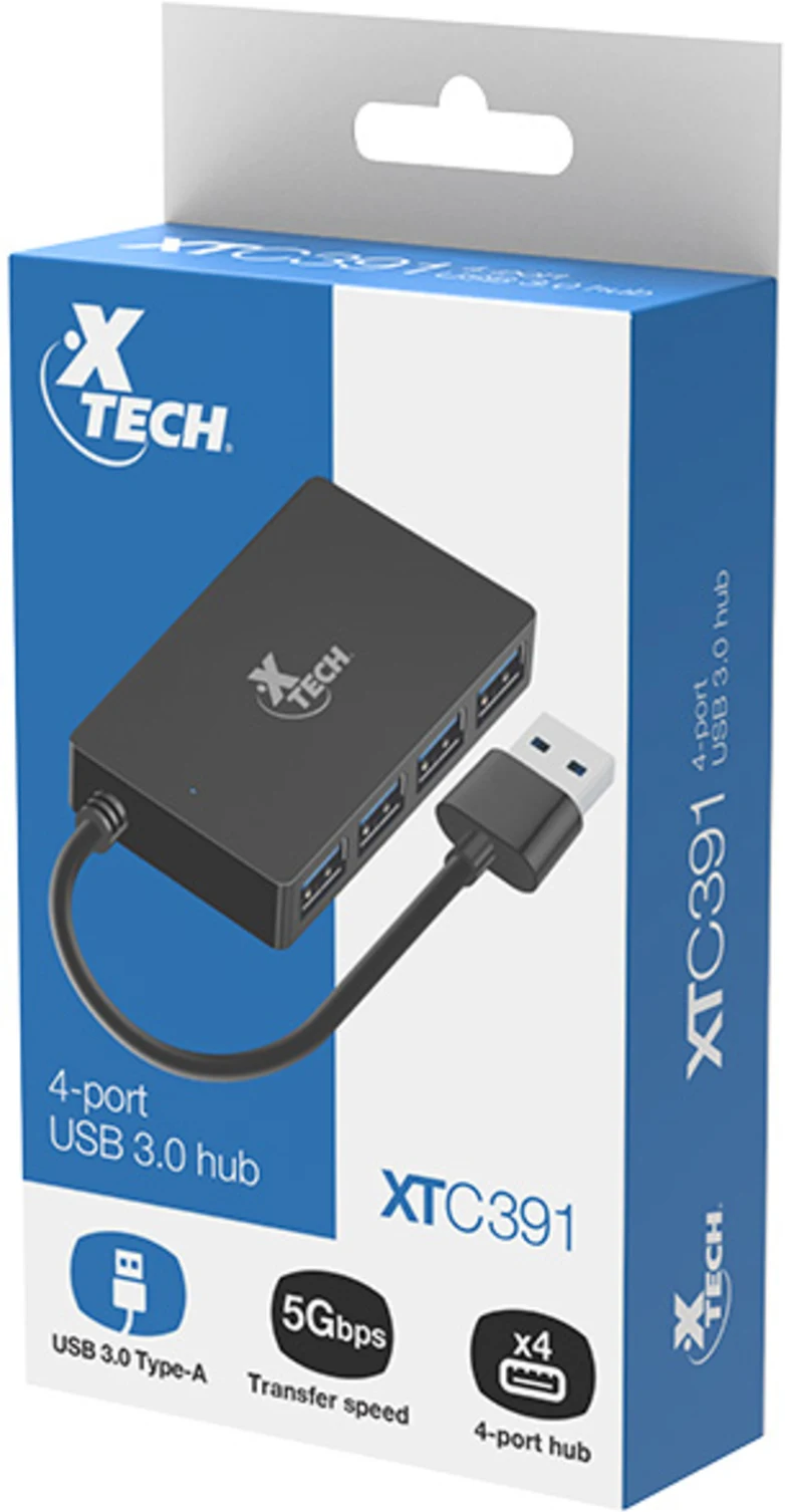 Imagen 1 de HUB Concentrador Xtech XTC-391 USB a 4 puertos USB 3.0