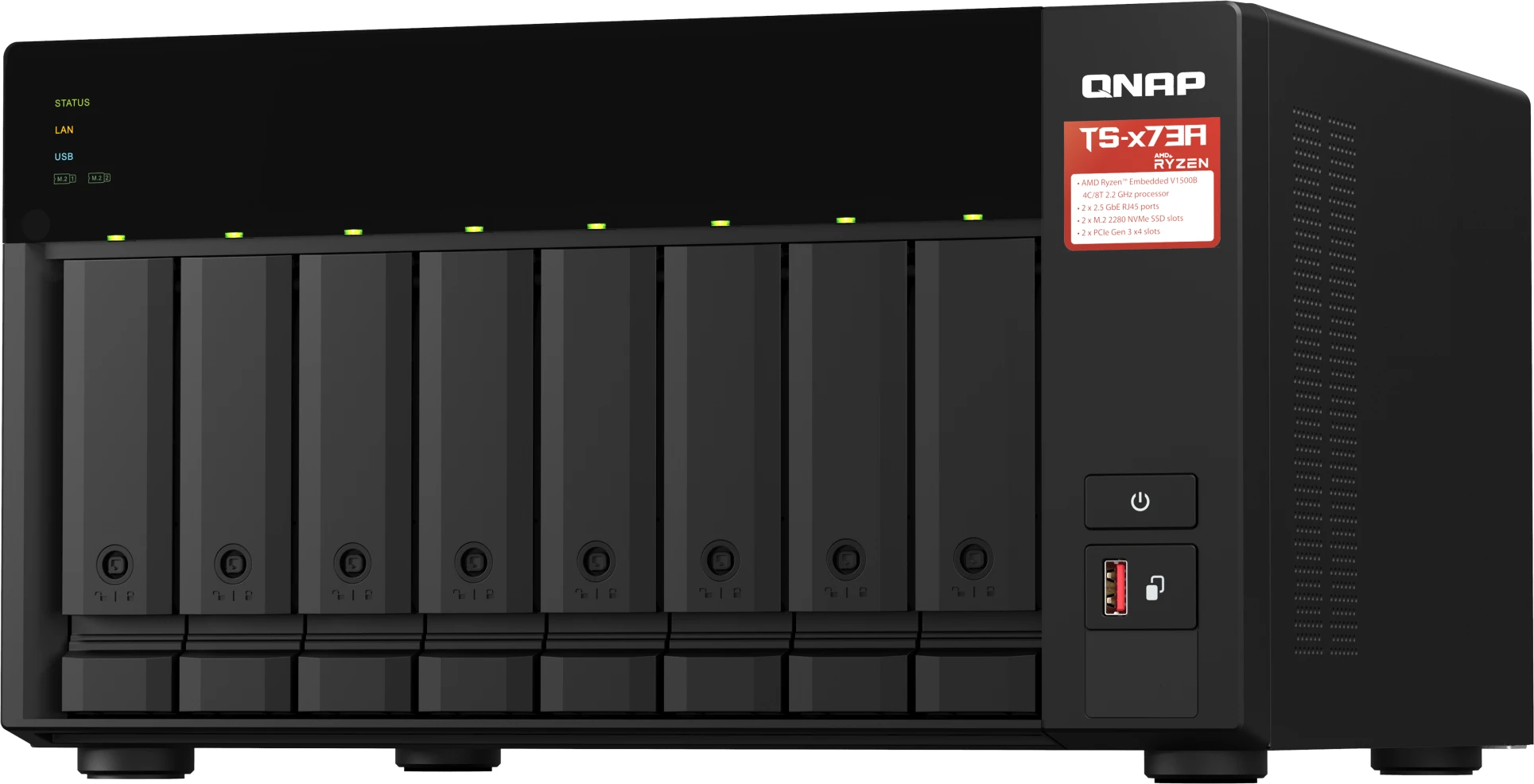 Imagen 5 de NAS QNAP TS-873A-8G AMD Ryzen V1500B 8 Bahías RAM 8GB LAN USB RAID 