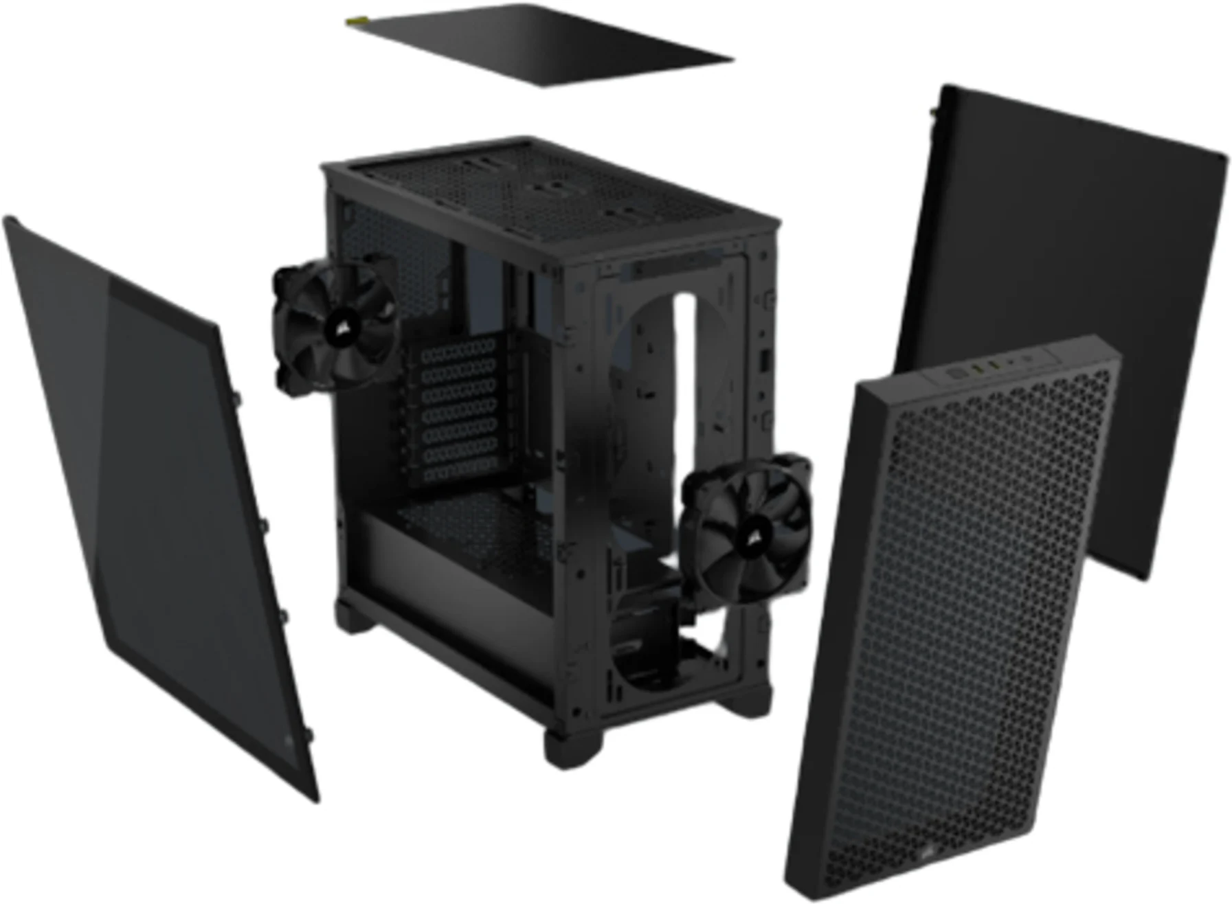 Imagen 5 de Gabinete Corsair 3000D AirFlow, Vidrio Templado 2*USB3.2 Aud/mic Black SinFuente