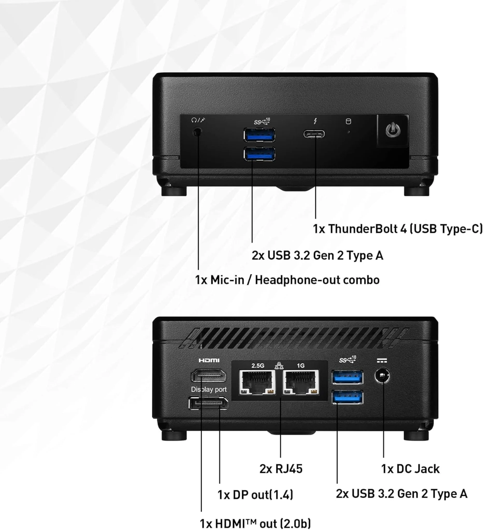 Imagen 2 de Mini PC NUC MSI Cubi 5 12M-015BUS I5-1235U 2*DDR4 LAN WiFi BT Sin SO