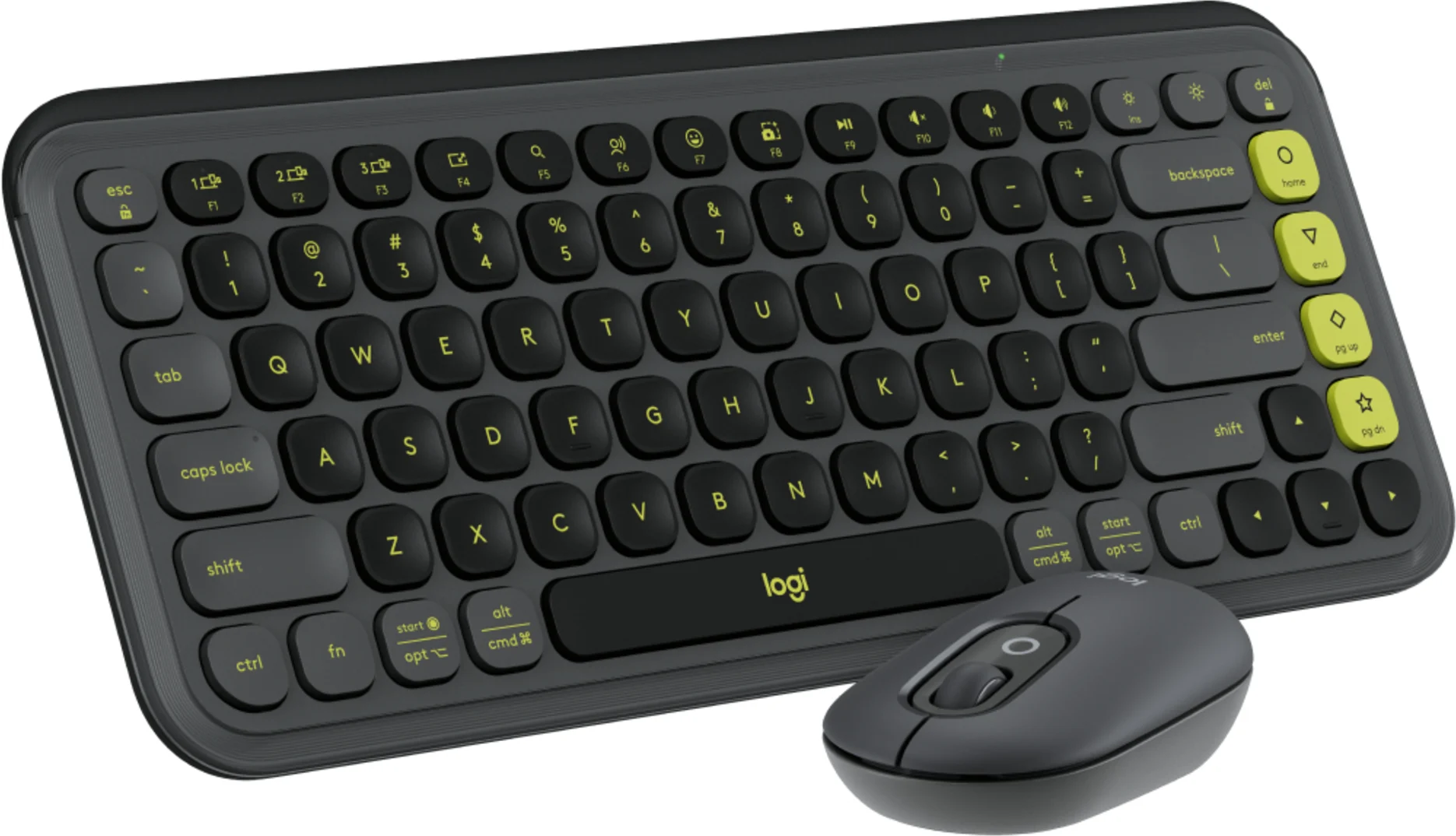 Imagen 2 de Kit Teclado Mouse Logitech Pop Icon Conectividad Inalámbrica BT Grafito/Verde