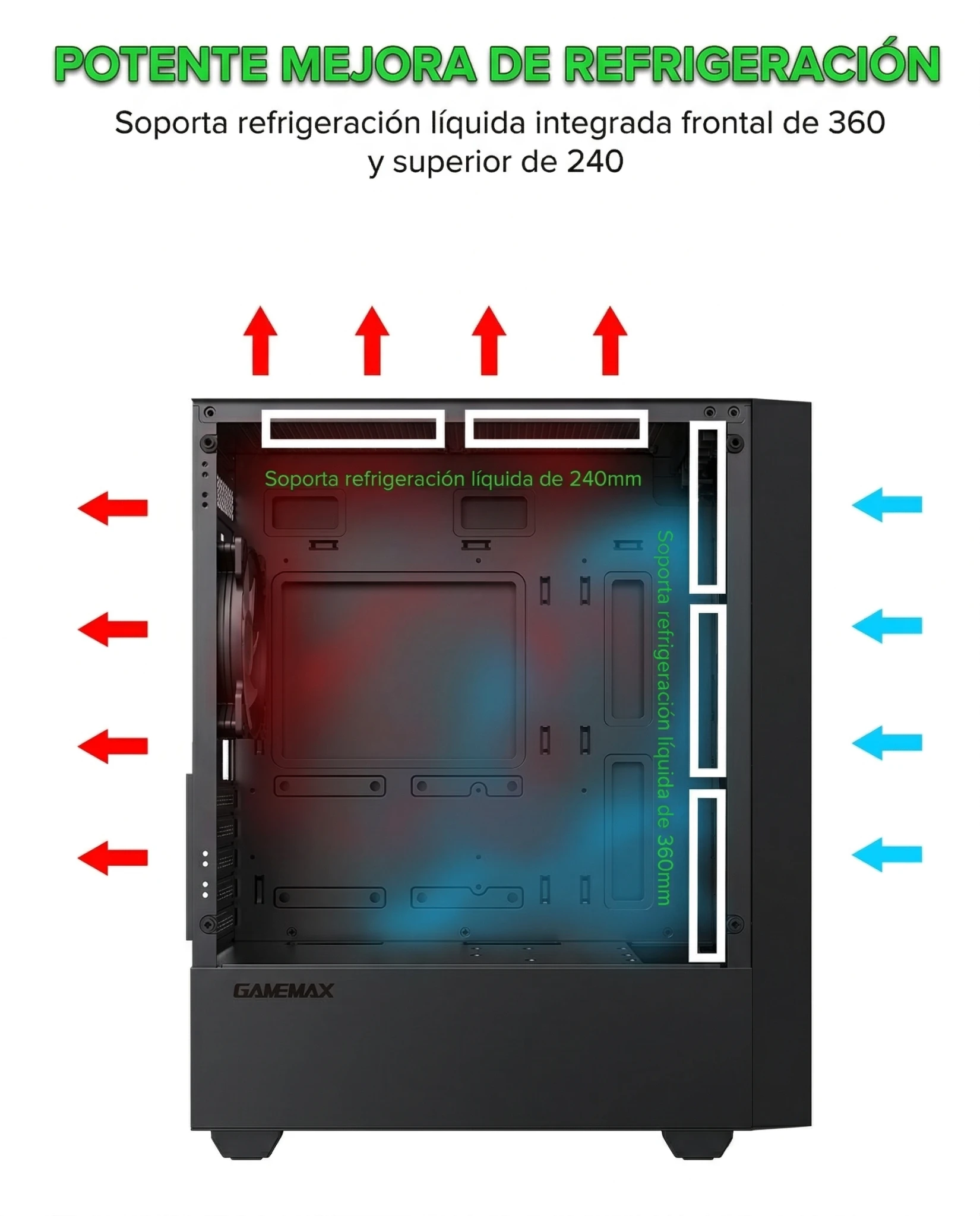 Imagen 3 de Gabinete Gamemax Storm Black mATX, Vidrio Lateral 2*USB2.0 1*USB2.0 1*FAN, Negro