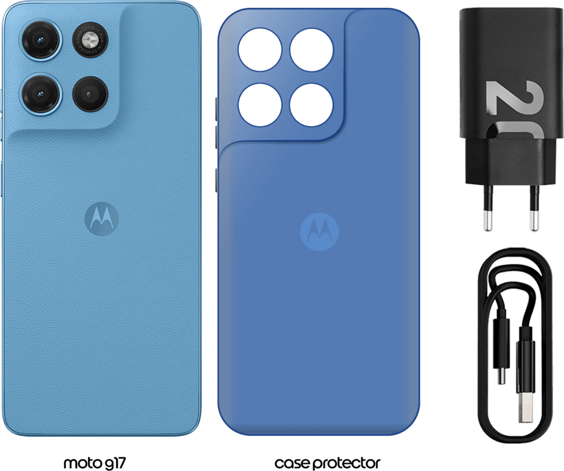 Imagen 6 de Motorola Moto G17 - Smartphone - Android - Alaskan Blue - Touch - PBBJ0060CL