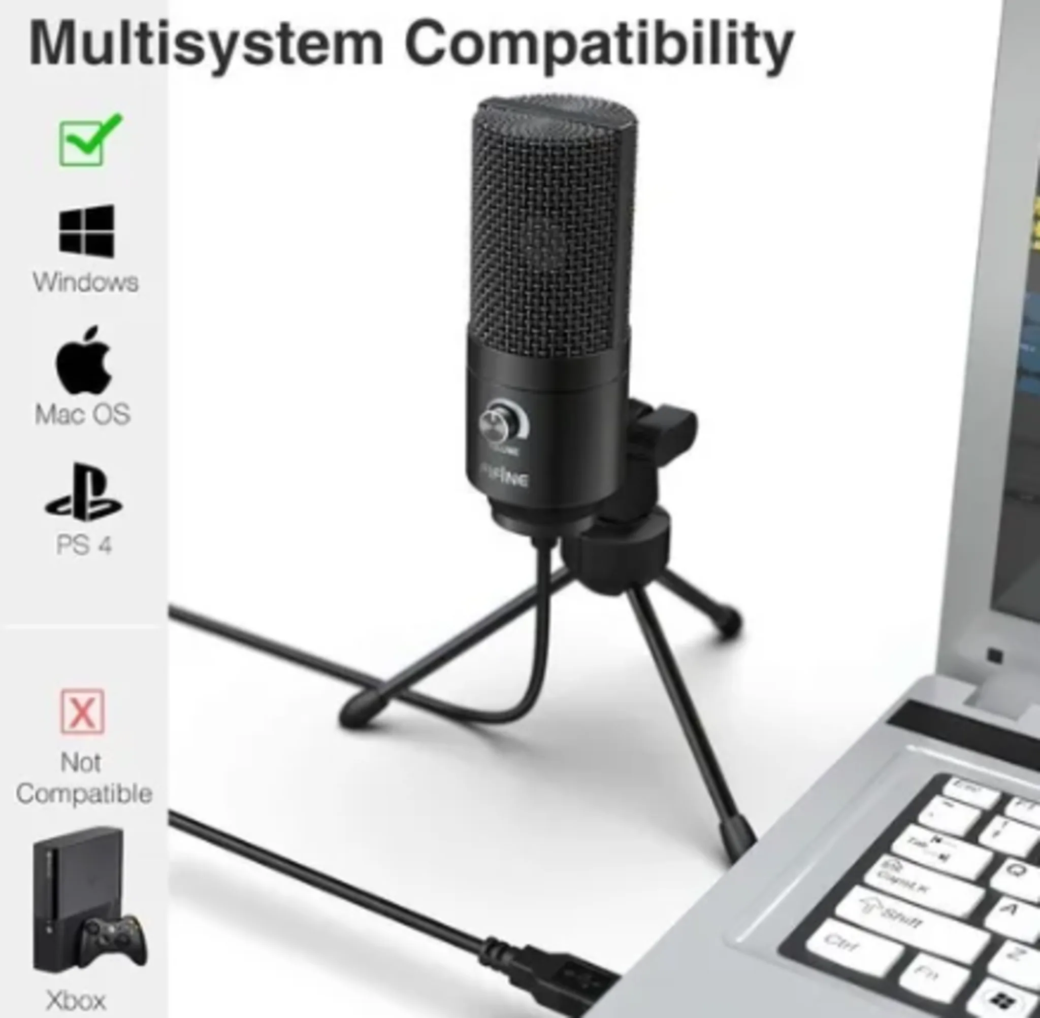 Imagen 1 de K-669B MICROFONO CONDENSADOR NEGRO  USB FIFINE