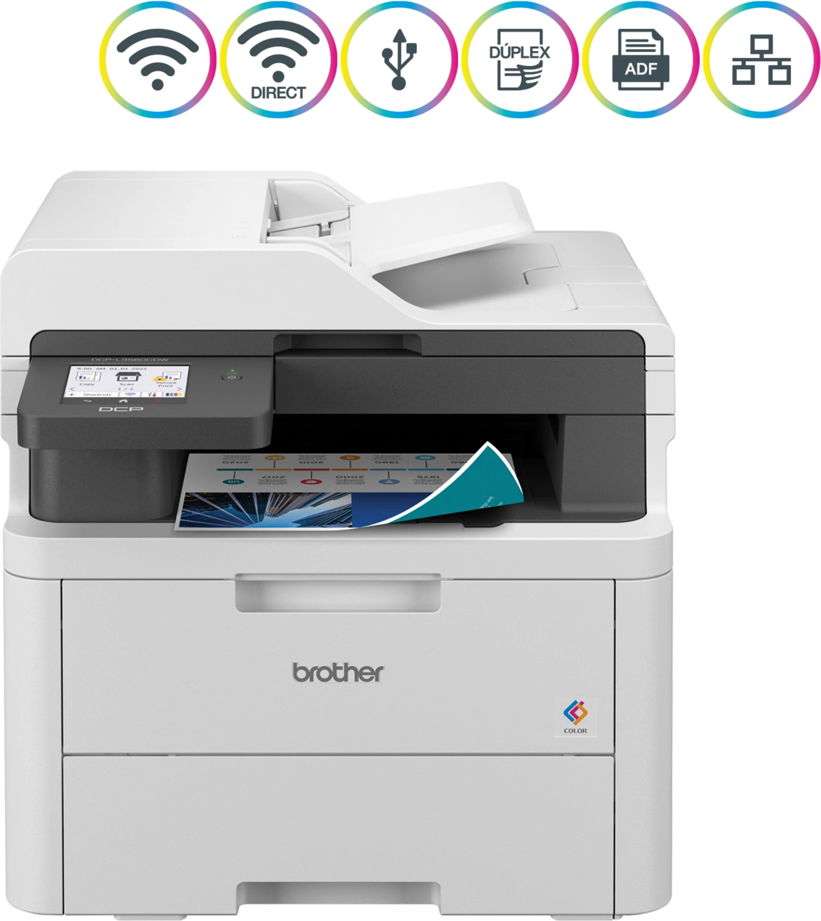 Imagen 0 de Impresora Multifunción Brother DCP-L3560CDW Láser Color Doble Cara WiFi LAN USB