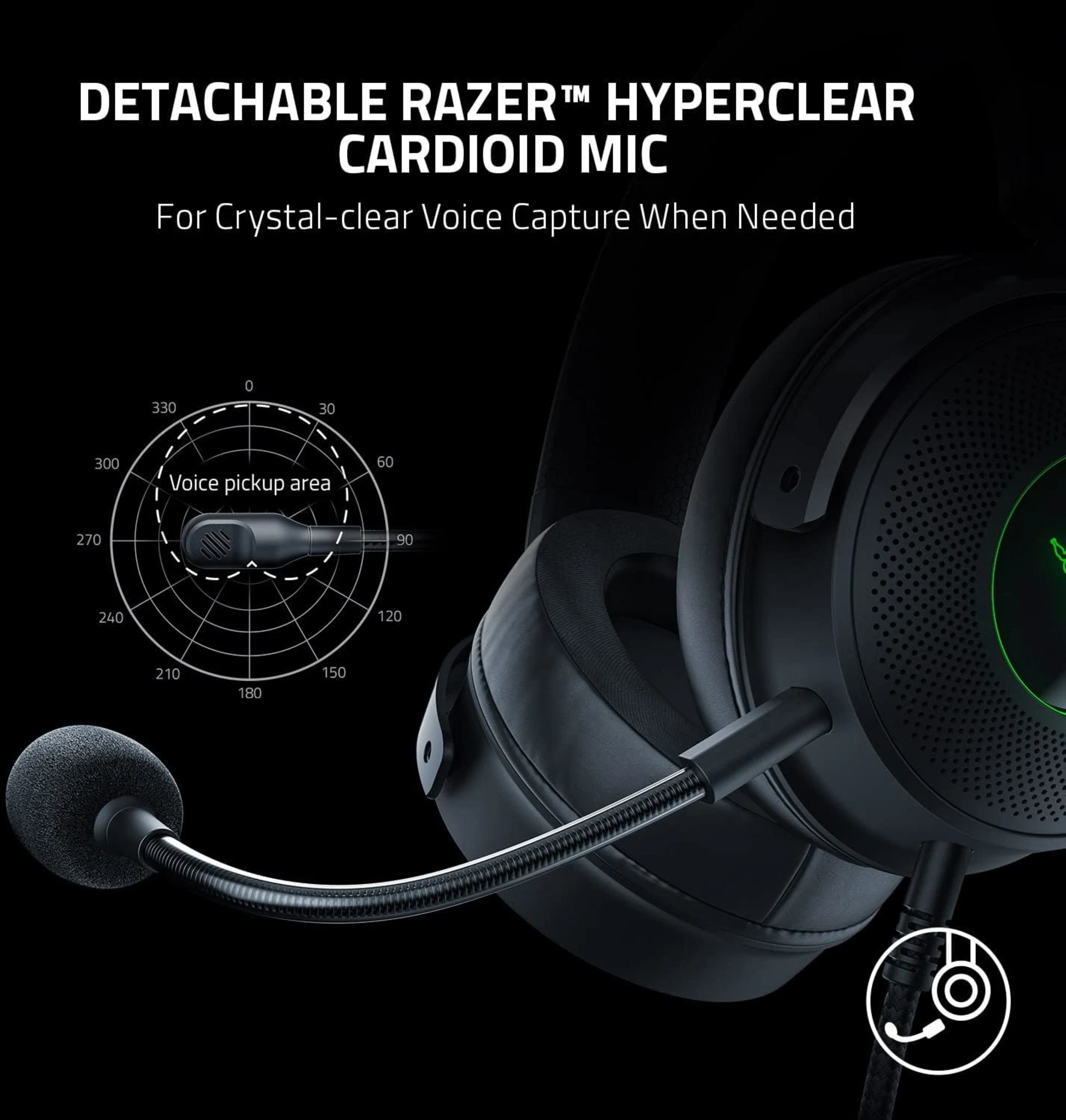 Imagen 5 de Audífonos Gamer Alámbricos Razer Kraken V3, Chroma RGB Audio espacial THX USB-A 