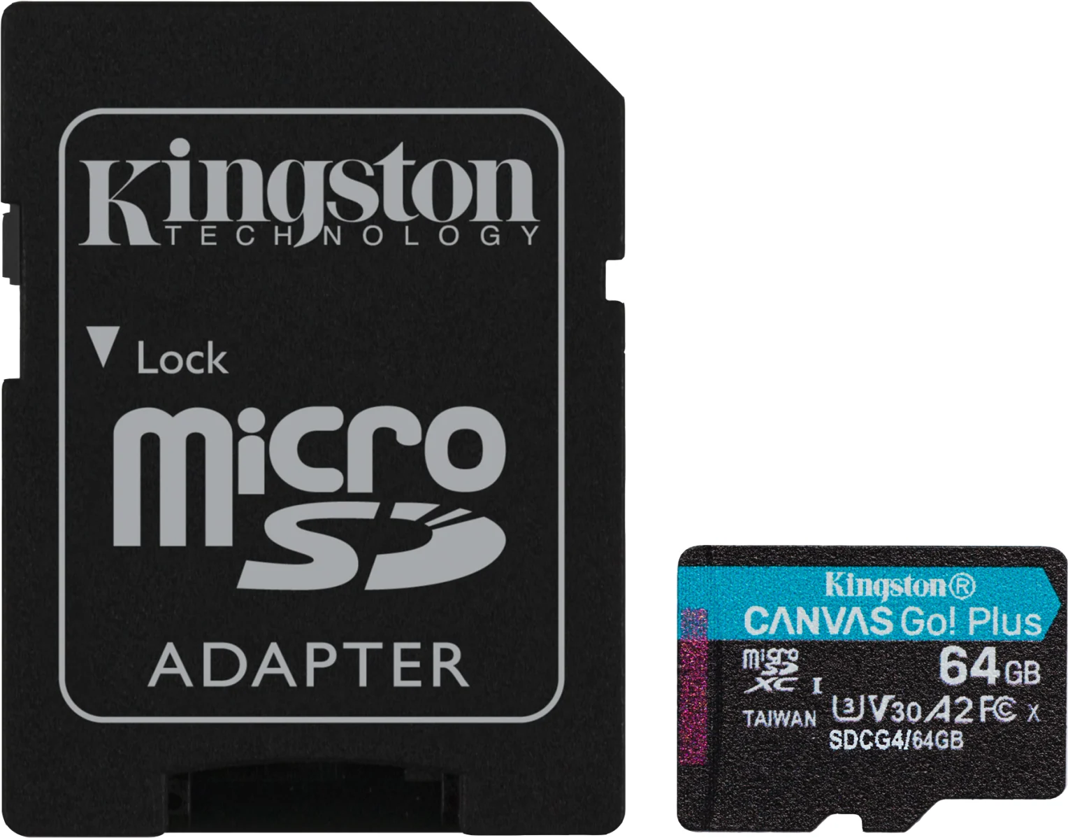 Imagen 0 de Memoria MicroSDXC 64GB Kingston Canvas Go Plus Cat10 UHS-I U3 V30 A2 Lec200MB/s
