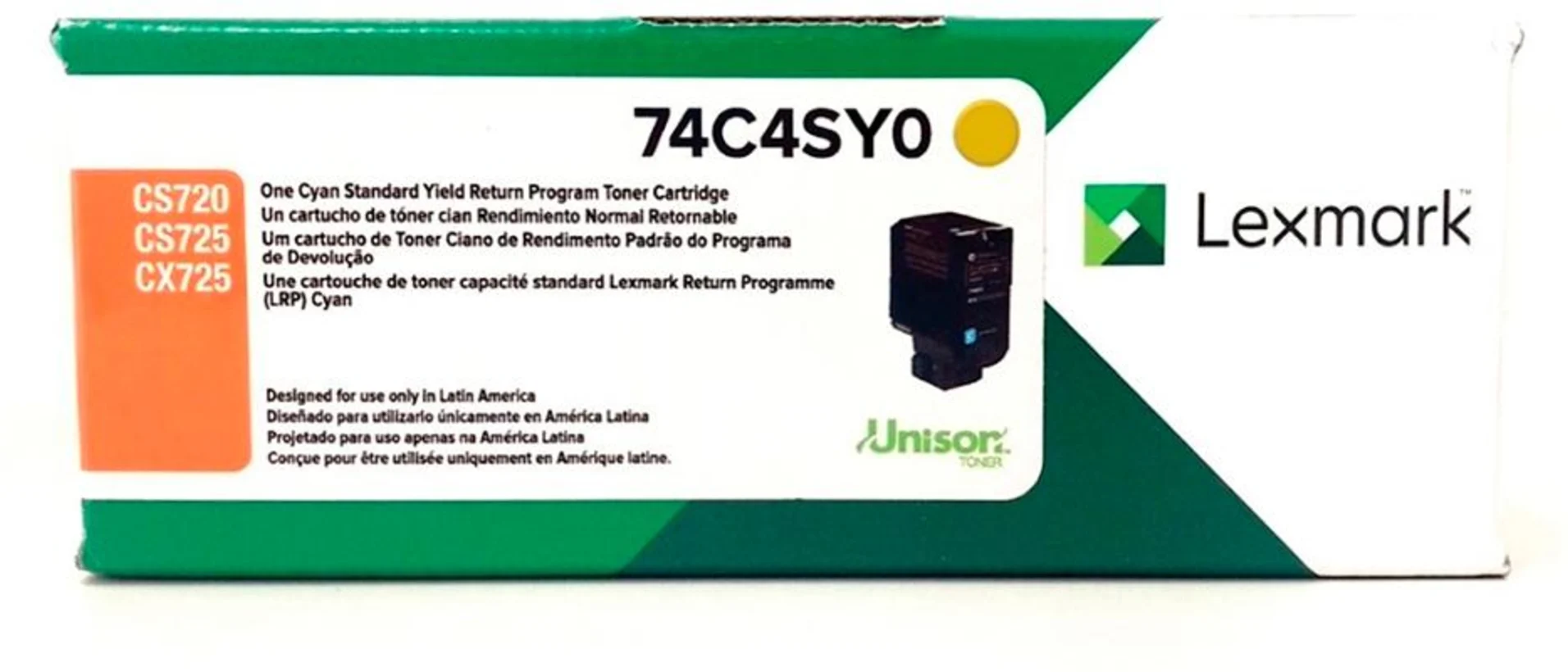 Imagen 1 de Toner Lexmark 74C4SY0 Yellow para CS720,CS/CS72x, 7.000 Páginas