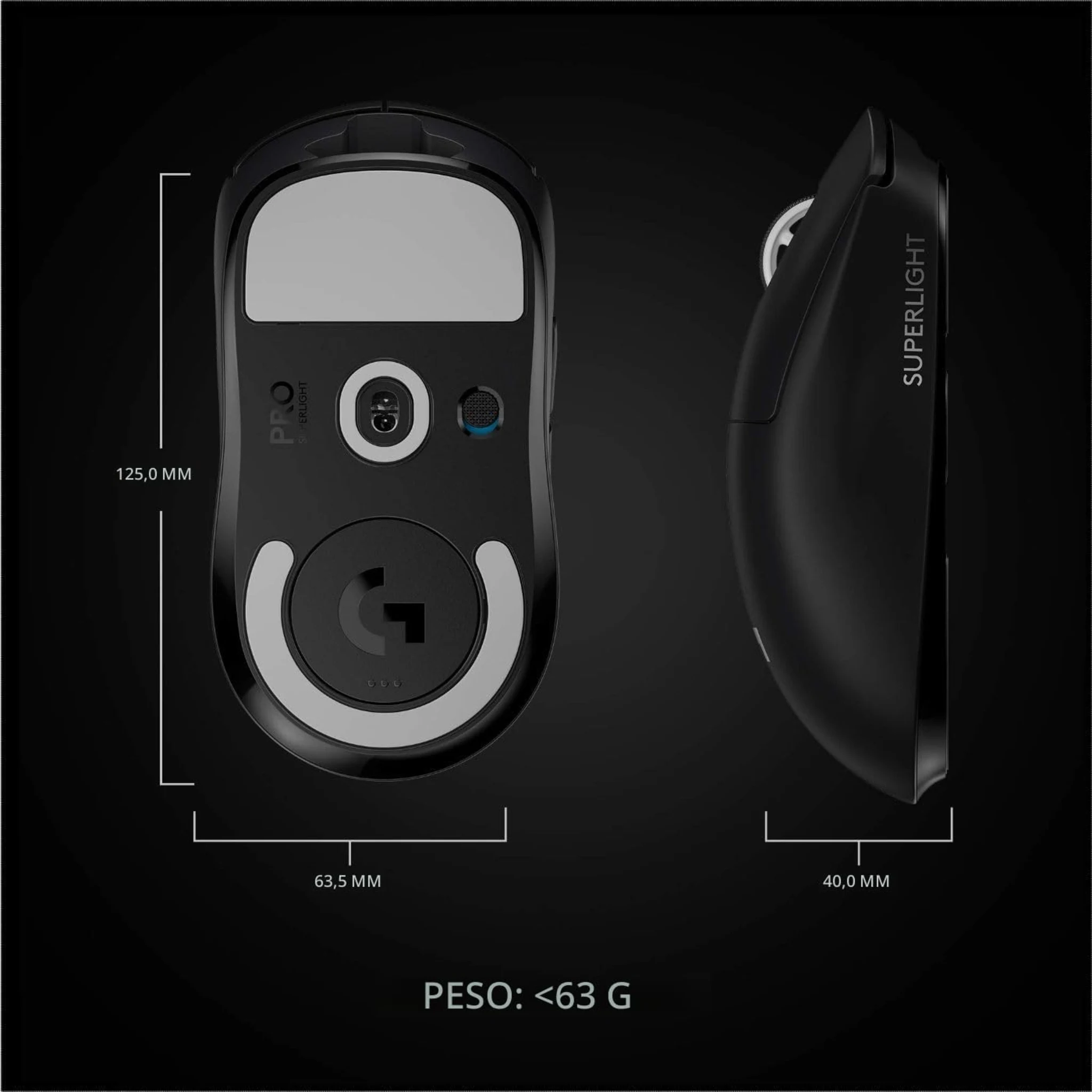 Imagen 11 de Mouse Inalámbrico Logitech G Pro X Superlight Sensor Hero 25000dpi 1000Hz Negro