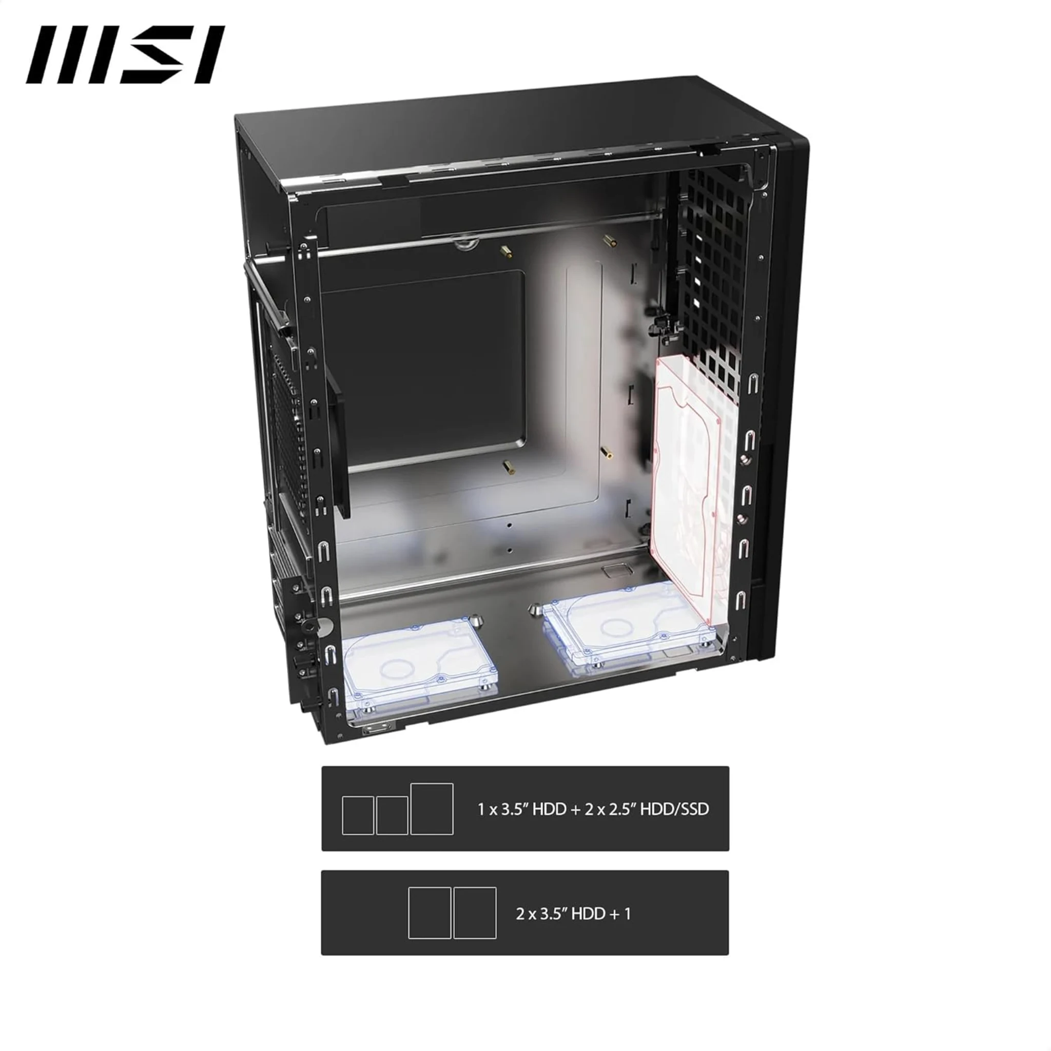 Imagen 3 de Gabinete MSI PRO SHIELD M100P, Torre Media 2*USB3.0/2.0 Sin fuente Color negro