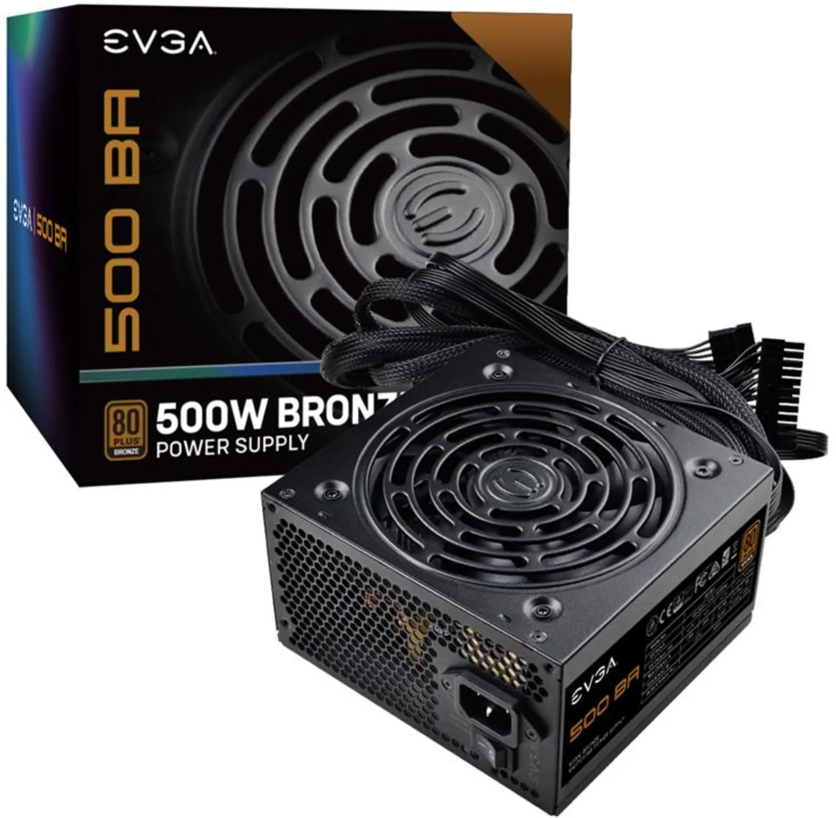 Imagen 0 de Fuente de Poder EVGA 500 BA 80  Plus BRONZE 500W ATX