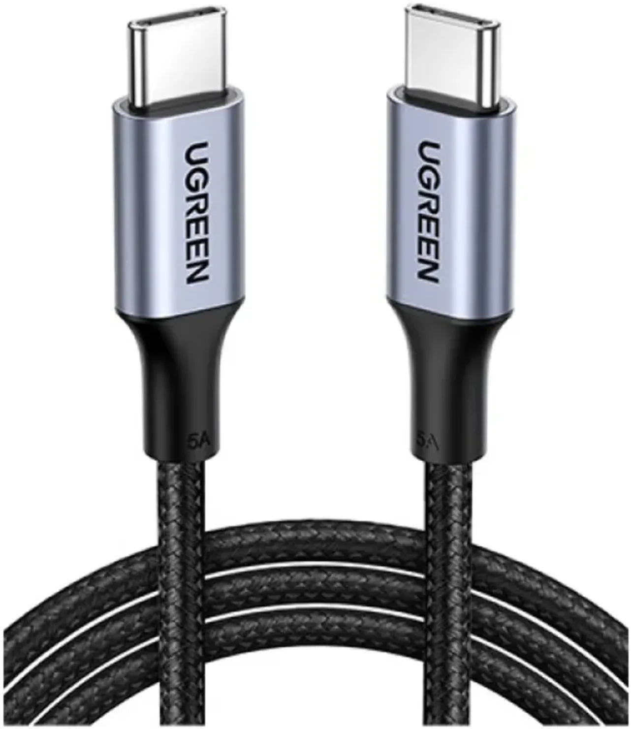 Imagen 0 de US316(1M). Cable USB-C a USB-C Ugreen para carga rapida de 1Mt. PD 5A. Aluminio 