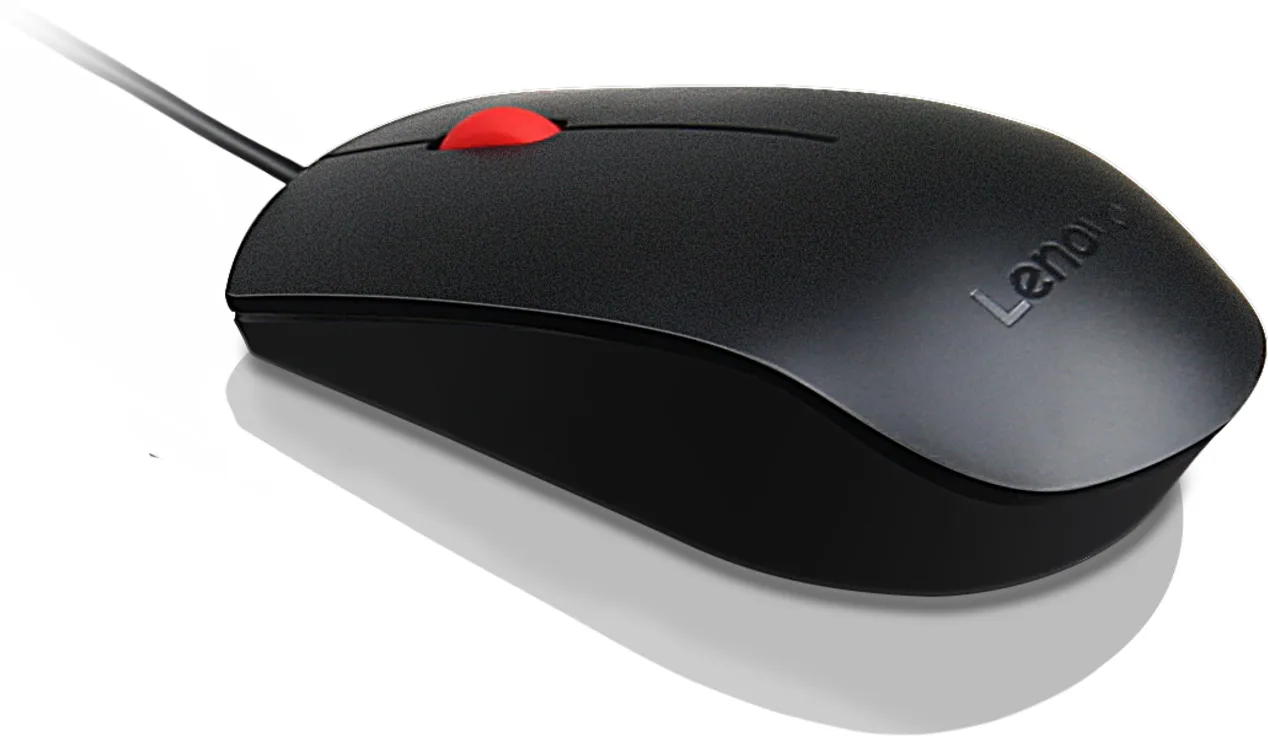 Imagen 2 de Mouse Lenovo USB Essential Alámbrico Conectividad USB 3 Botones 1600 dpi Negro 