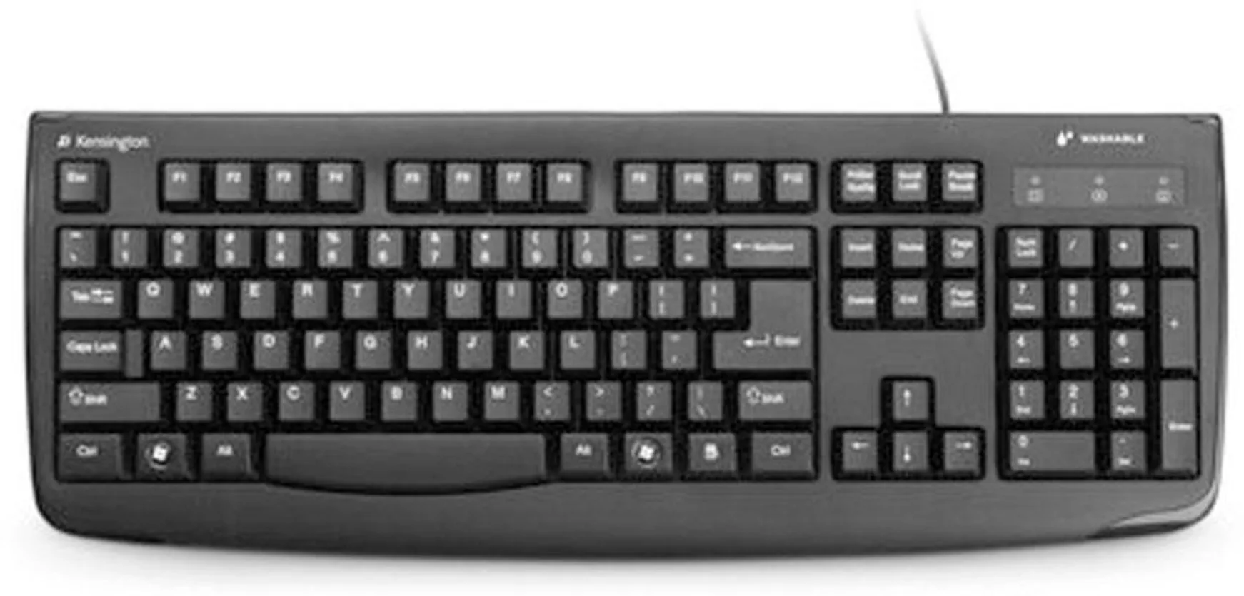 Imagen 1 de Teclado Alámbrico Kensington Pro Fit Lavable Interfaz USB Color Negro 