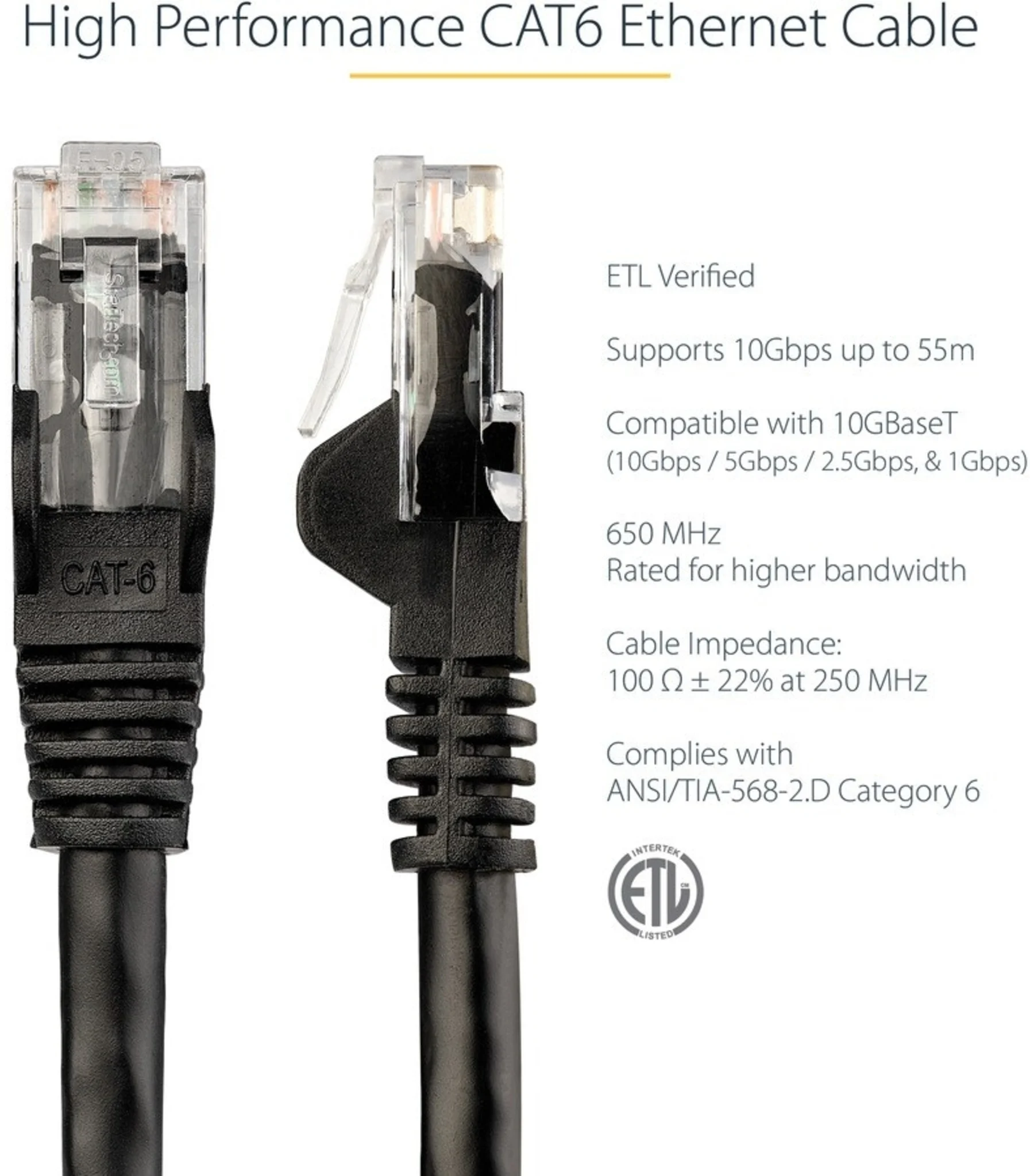 Imagen 8 de Cable de Red StarTech Cat6 UTP RJ-45 M/M Snagless Longitud 3mts Color NEGRO