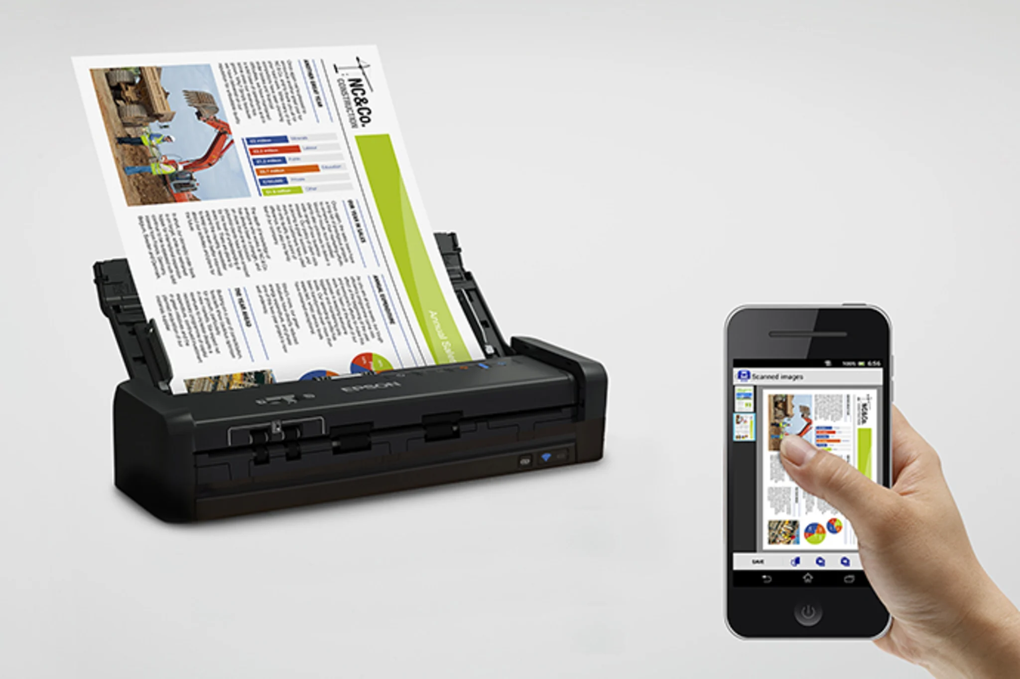 Imagen 6 de Escáner de Escritorio Portátil Epson WorkForce ES-300W 600dpi WiFi USB ADF