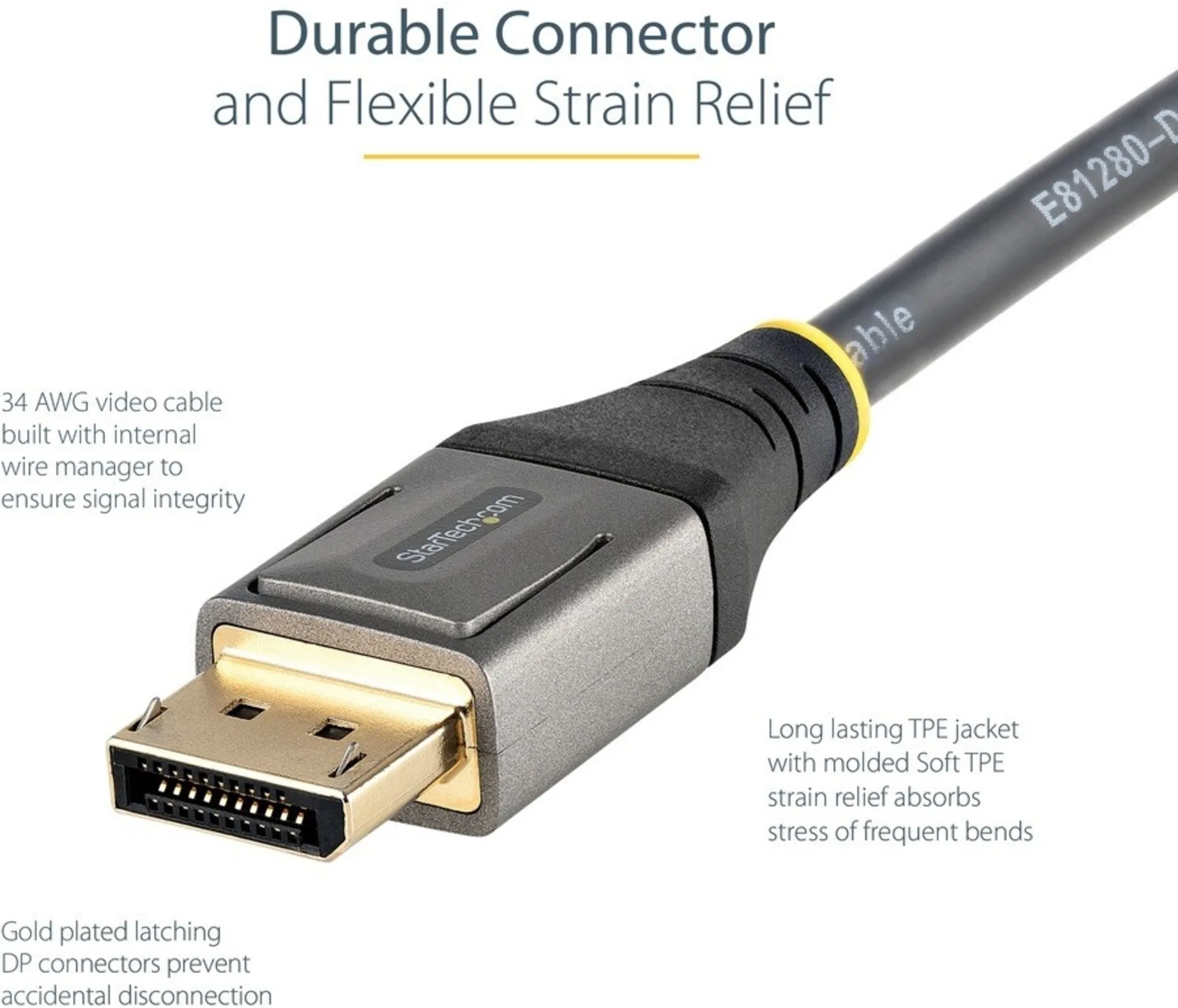 Imagen 3 de Cable DisplayPort v1.4 M/M 4K 120Hz/8K 60Hz 2mts 6ft Certified - StarTech