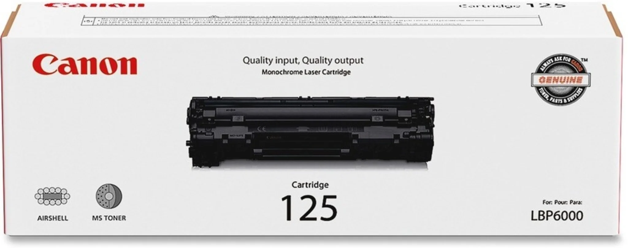 Imagen 0 de Toner Canon 125 Negro para Imp LBP6000/6300dn/6030W/6650dn/MF3010, 1600 Páginas