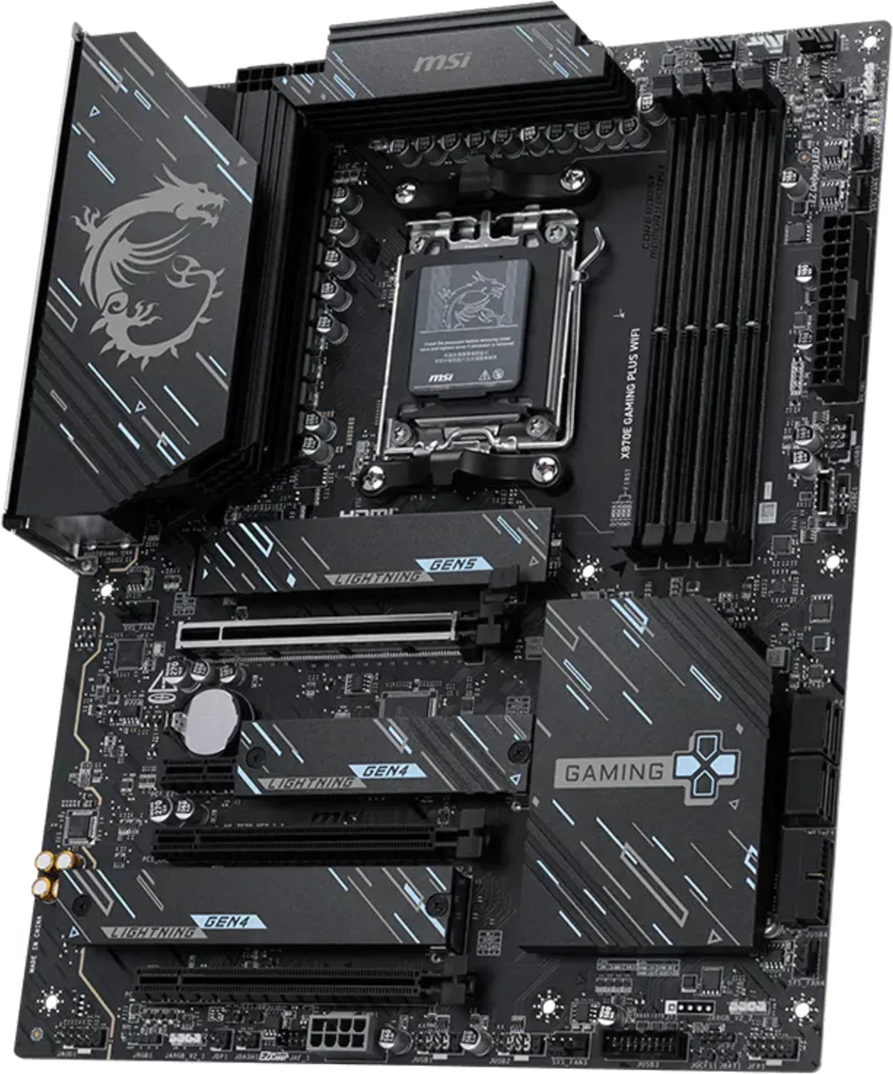 Imagen 2 de Tarjeta Madre MSI X870E GAMING PLUS WIFI AM5 4*DDR5 8126VB 5G LAN WIFI7 ATX