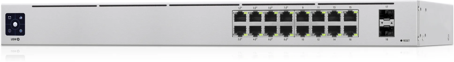 Imagen 2 de Switch Ubiquiti UniFi USW-16-POE 16 Puertos RJ-45 2 Puertos SFP Gestionado 1U