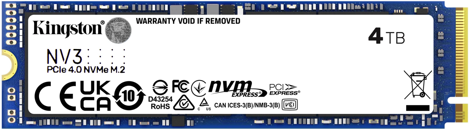 Imagen 2 de Unidad SSD Kingston NV3 4TB M.2 22*80 PCIe4.0x4 Lec6000MB/s Esc5000MB/s