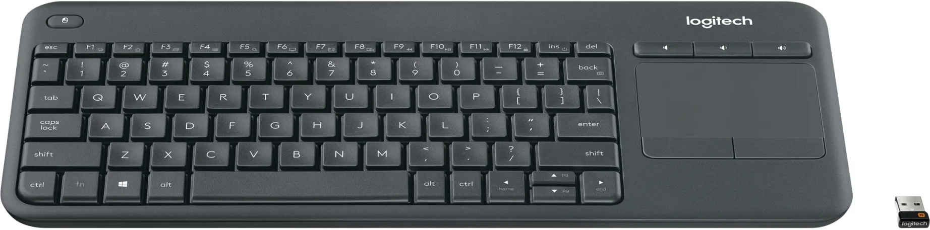 Imagen 9 de Teclado con TouchPad Inalámbrico Logitech K400 PLUS compatible PC SmartTV Negro