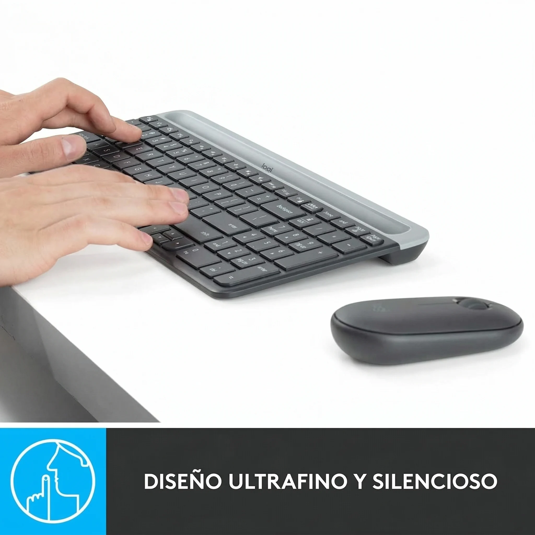 Imagen 3 de Kit Teclado Mouse Inalámbrico Logitech Slim MK470 2.4Ghz USB Negro
