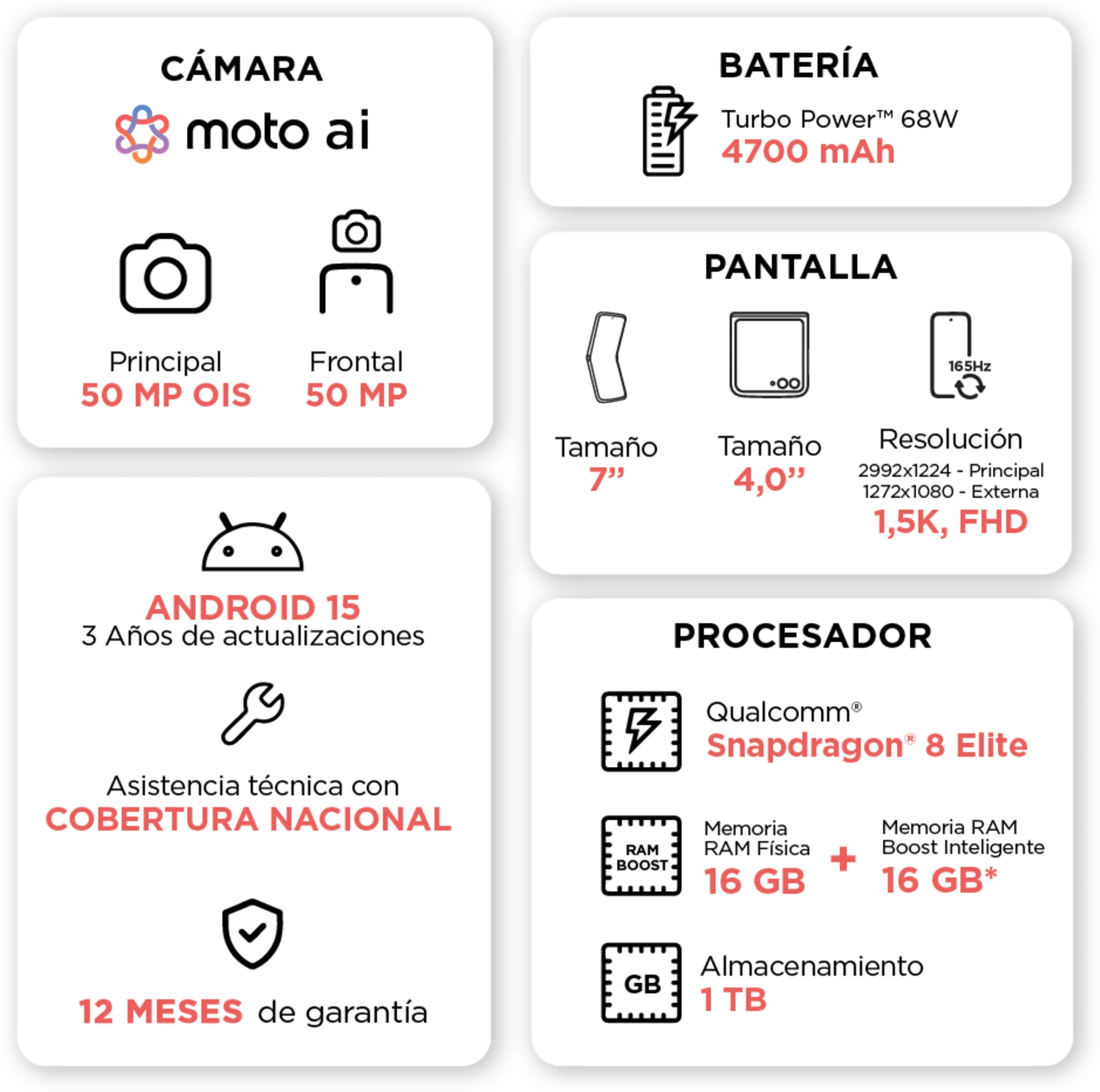 Imagen 8 de Celular Motorola Razr 60 Ultra Memoria 1TB RAM 16GB 50MP 7' Café