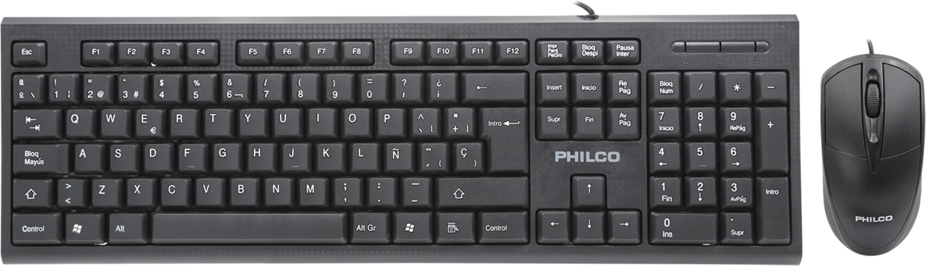 Imagen 1 de Kit Teclado Mouse Alámbrico Philco K4500 USB2.0 Color Negro