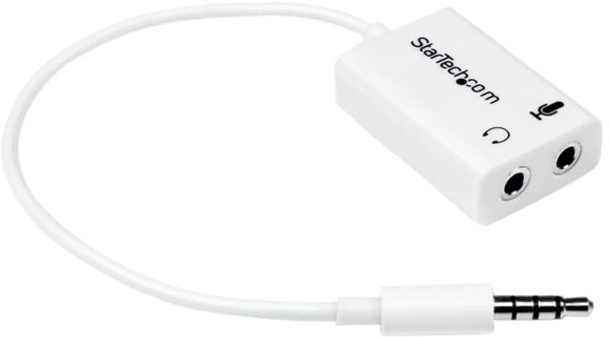 Imagen 0 de Adaptador de Audio StarTech Mini Jack 4 pin Macho a 2x 3 pin Hembra Jack/Mic